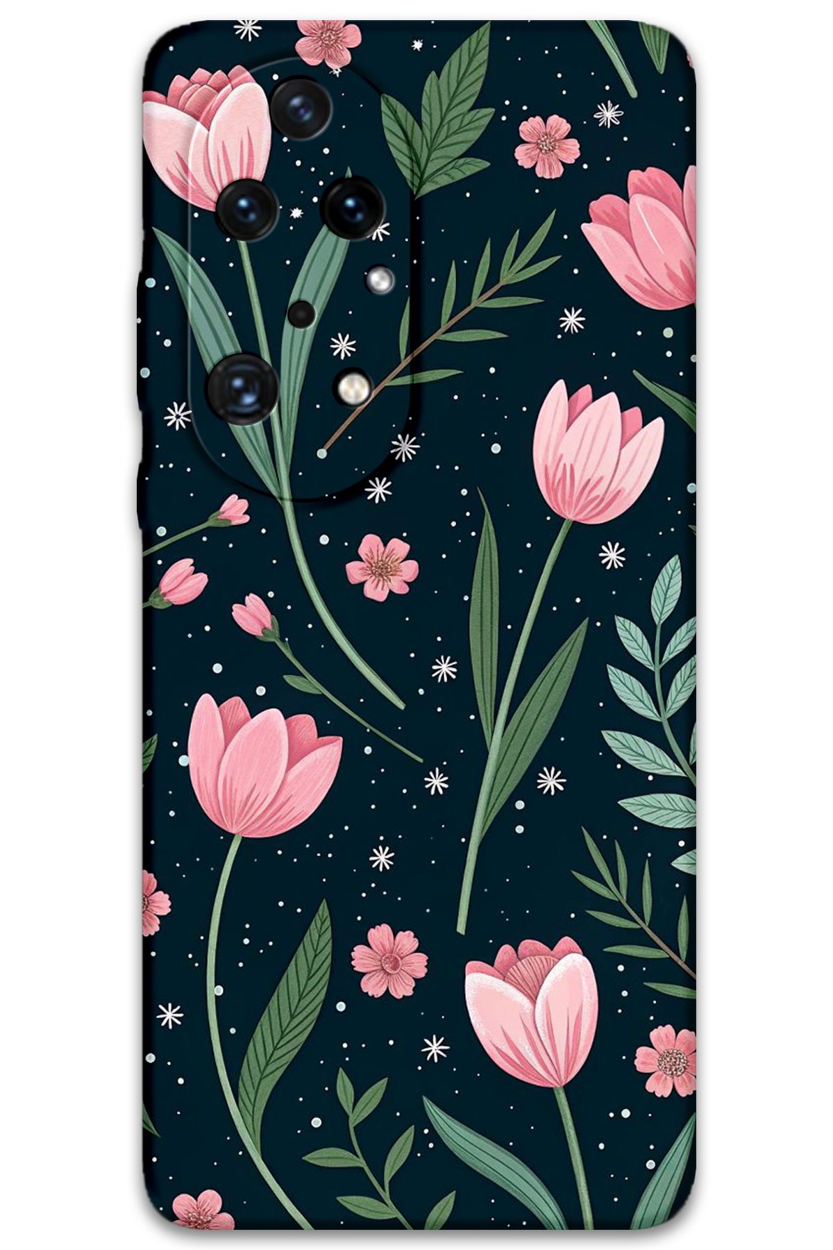 Gramaphone Huawei P50 Pro Uyumlu Çiçek Desenli Telefon Kılıfı + Ekran Koruyucu - 5788
