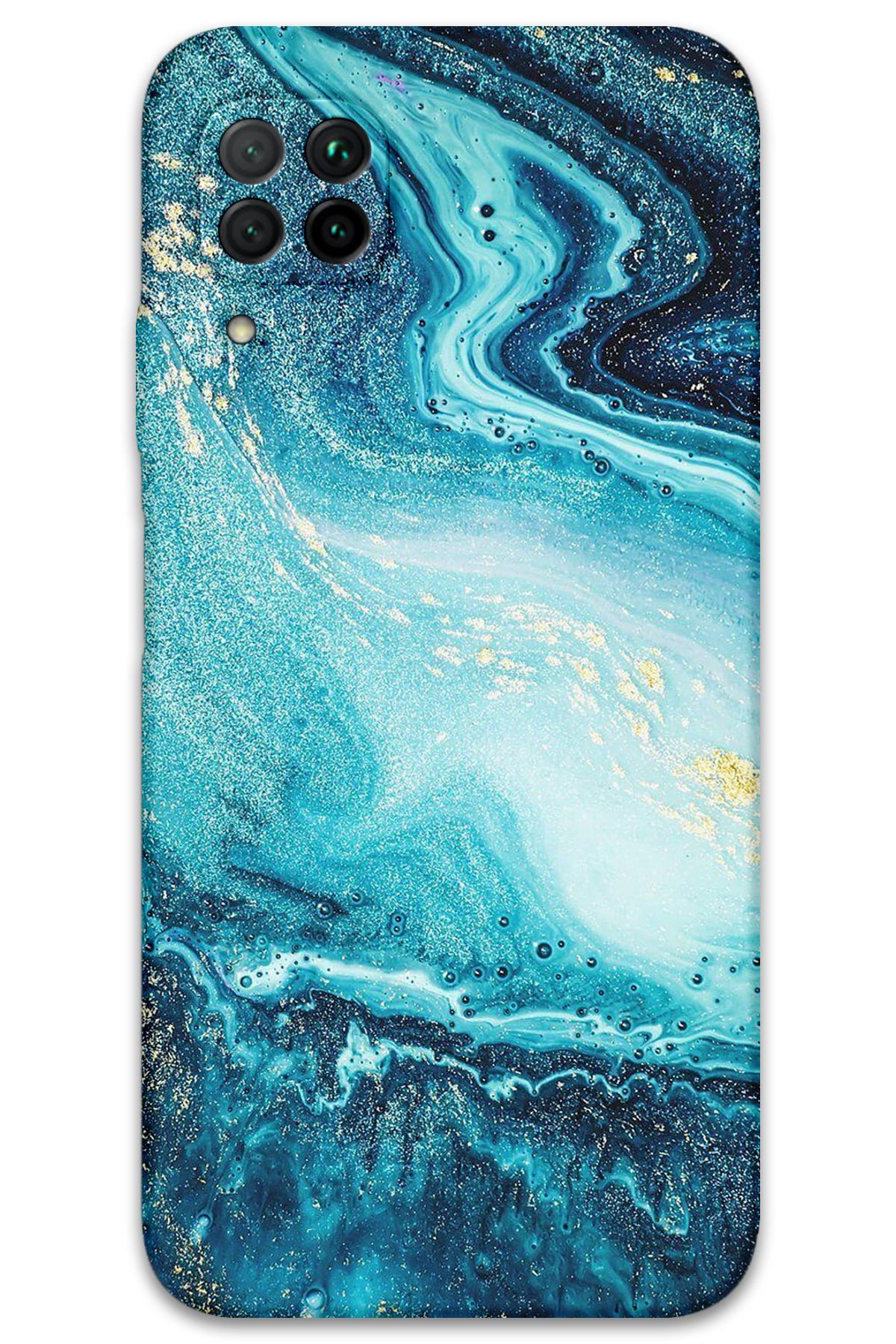 Gramaphone Huawei P40 Lite Uyumlu Mermer Desenli Telefon Kılıfı + Ekran Koruyucu - 5818