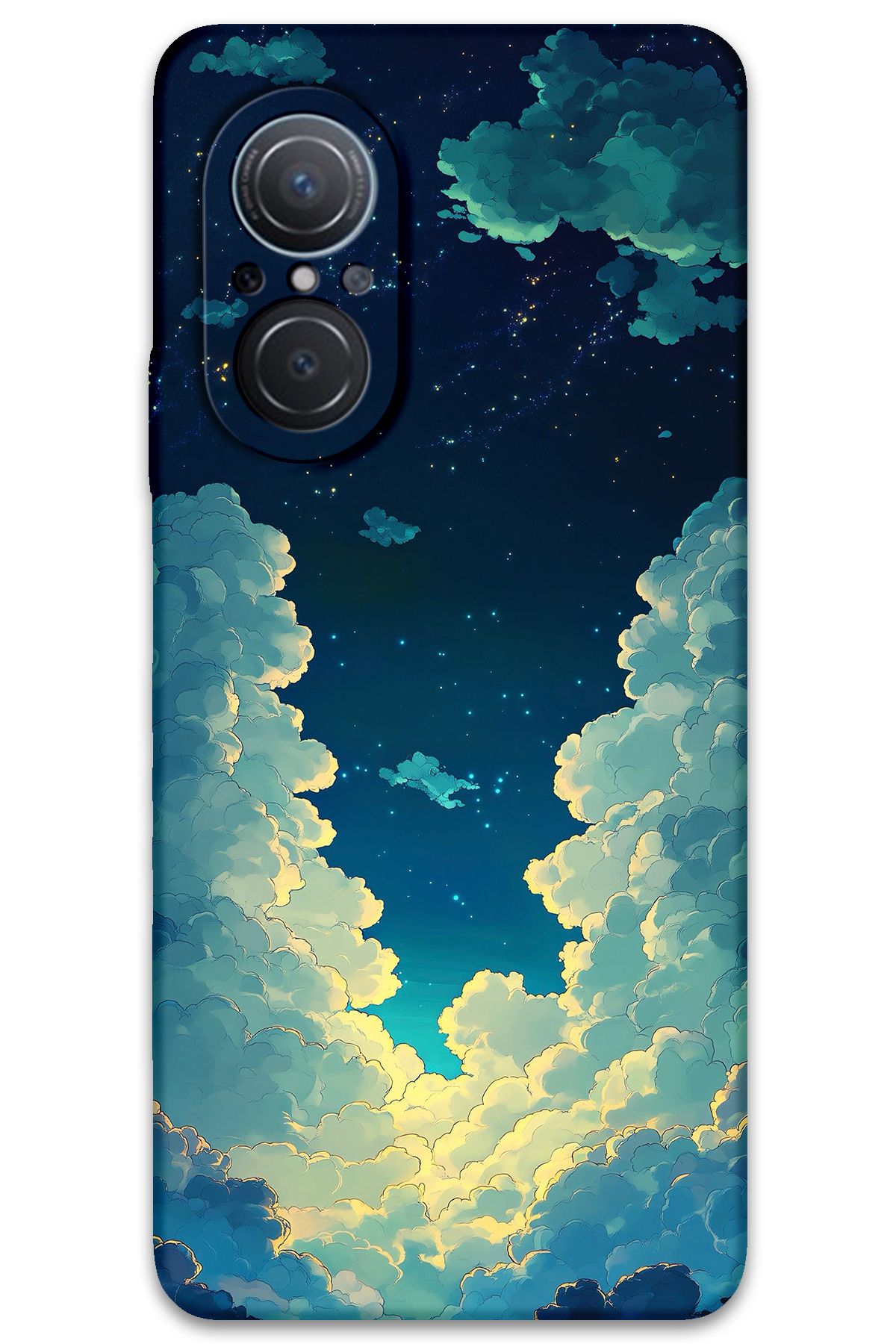 Gramaphone Huawei Nova 9 SE Uyumlu Uzay Desenli Telefon Kılıfı + Ekran Koruyucu - 5868