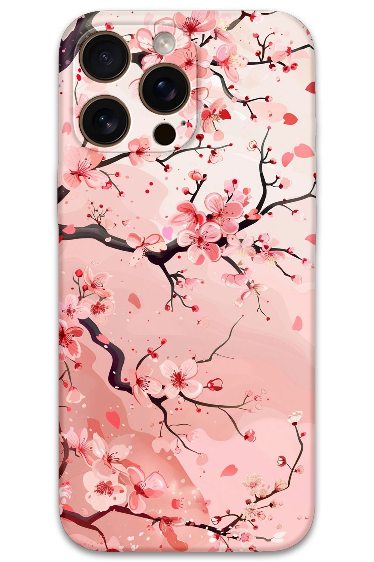 Gramaphone iPhone 16 Pro Uyumlu Çiçek Desenli Telefon Kılıfı + Ekran Koruyucu - 5805