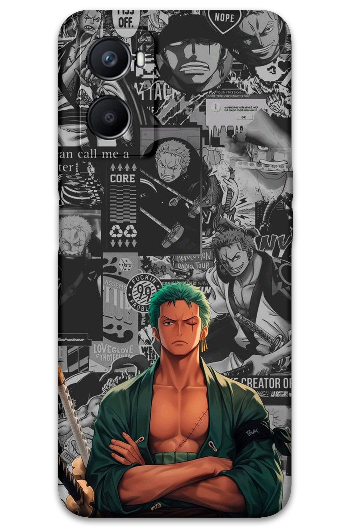 Gramaphone Oppo A96 Uyumlu Anime Desenli Telefon Kılıfı + Ekran Koruyucu - 5756