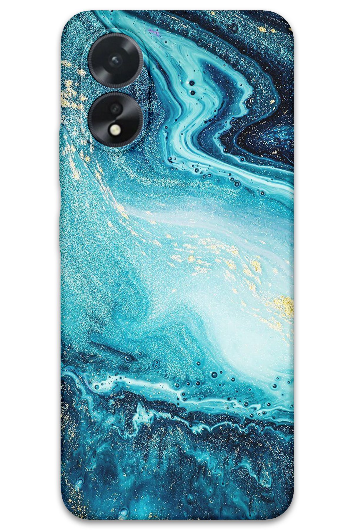 Gramaphone Oppo A38 Uyumlu Mermer Desenli Telefon Kılıfı + Ekran Koruyucu - 5818
