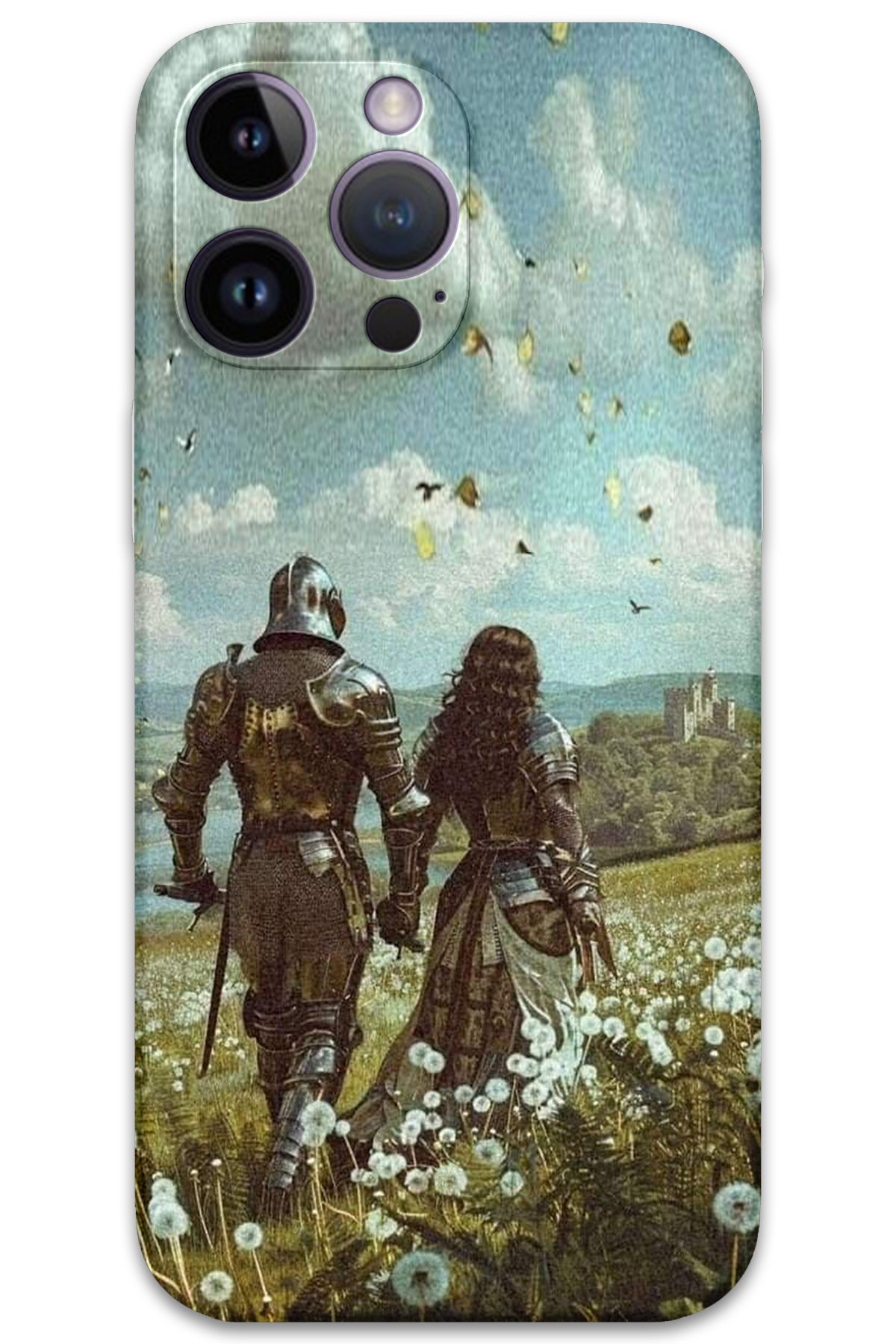 Gramaphone iPhone 14 Pro Uyumlu Retro Desenli Telefon Kılıfı + Ekran Koruyucu - 5843