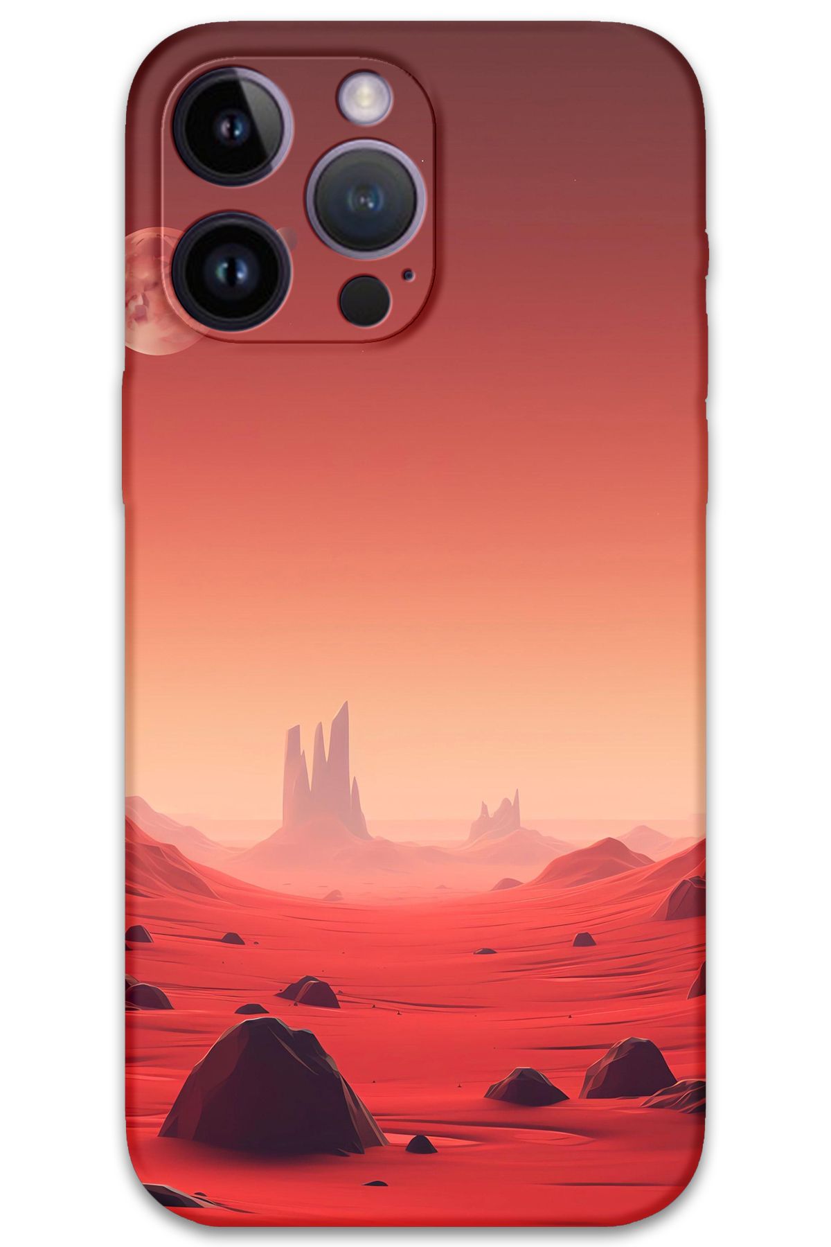 Gramaphone iPhone 14 Pro Uyumlu Uzay Desenli Telefon Kılıfı + Ekran Koruyucu - 5859