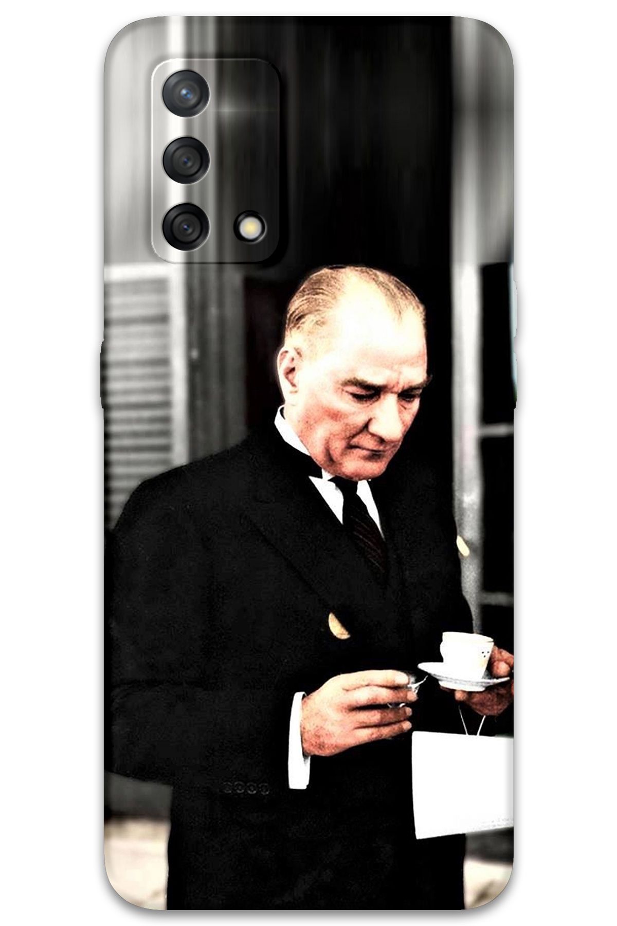 Gramaphone Oppo A74 Uyumlu Atatürk Desenli Telefon Kılıfı + Ekran Koruyucu - 5850