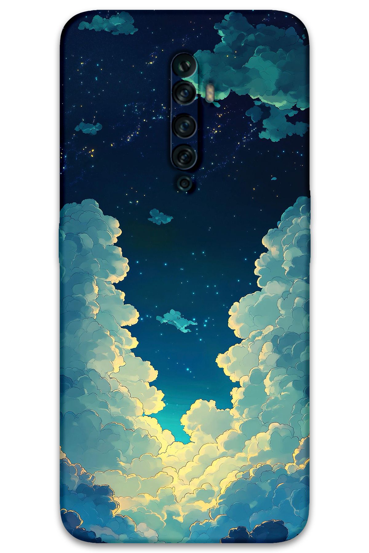 Gramaphone Oppo Reno 2z Uyumlu Uzay Desenli Telefon Kılıfı + Ekran Koruyucu - 5868