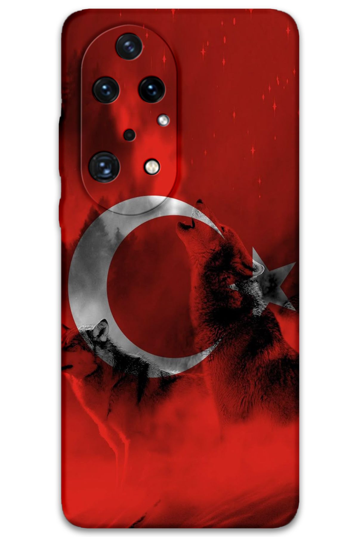 Gramaphone Huawei P50 Pro Uyumlu Türk Bayrağı Desenli Telefon Kılıfı + Ekran Koruyucu - 5854