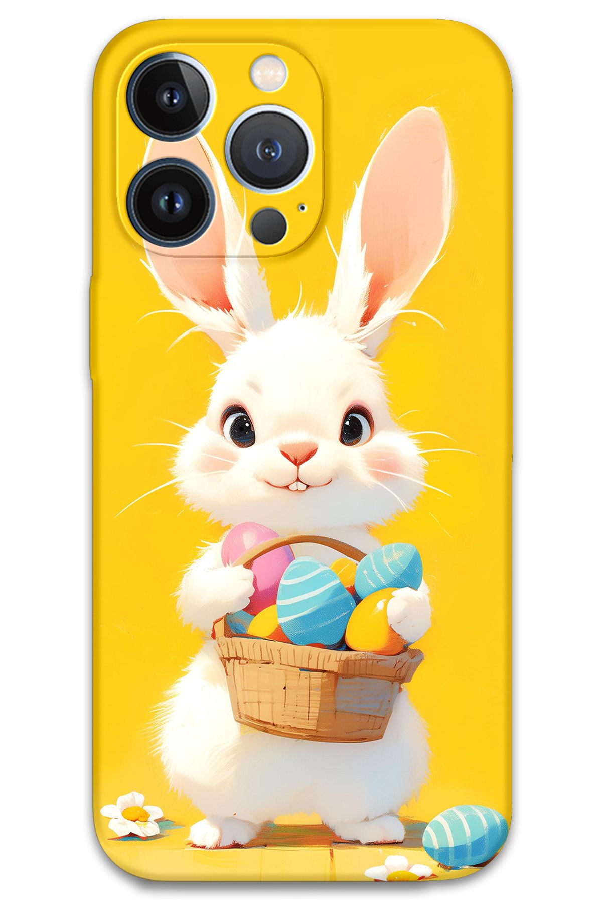 Gramaphone iPhone 13 Pro Max Uyumlu Tavşan Desenli Telefon Kılıfı + Ekran Koruyucu - 5806