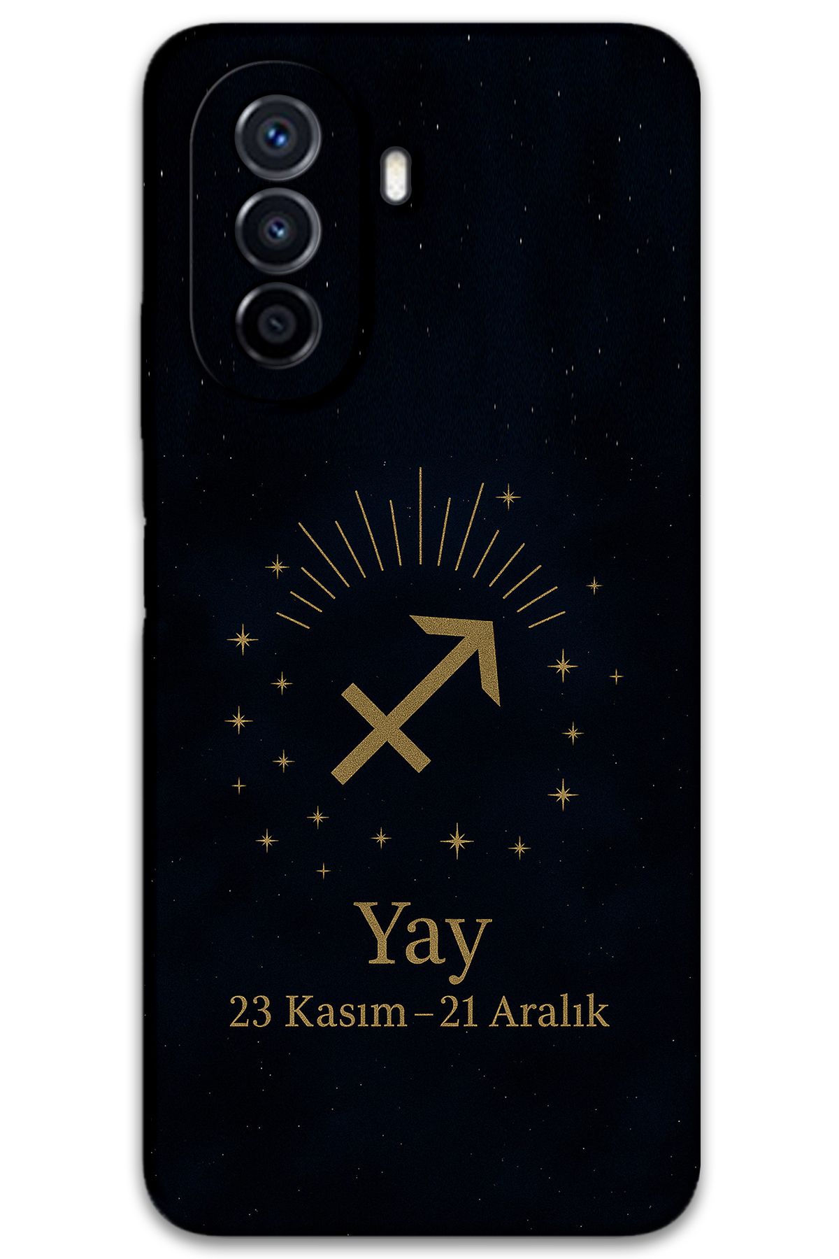 Gramaphone Huawei Nova Y70 Uyumlu Yay Burcu Desenli Telefon Kılıfı + Ekran Koruyucu - 5776