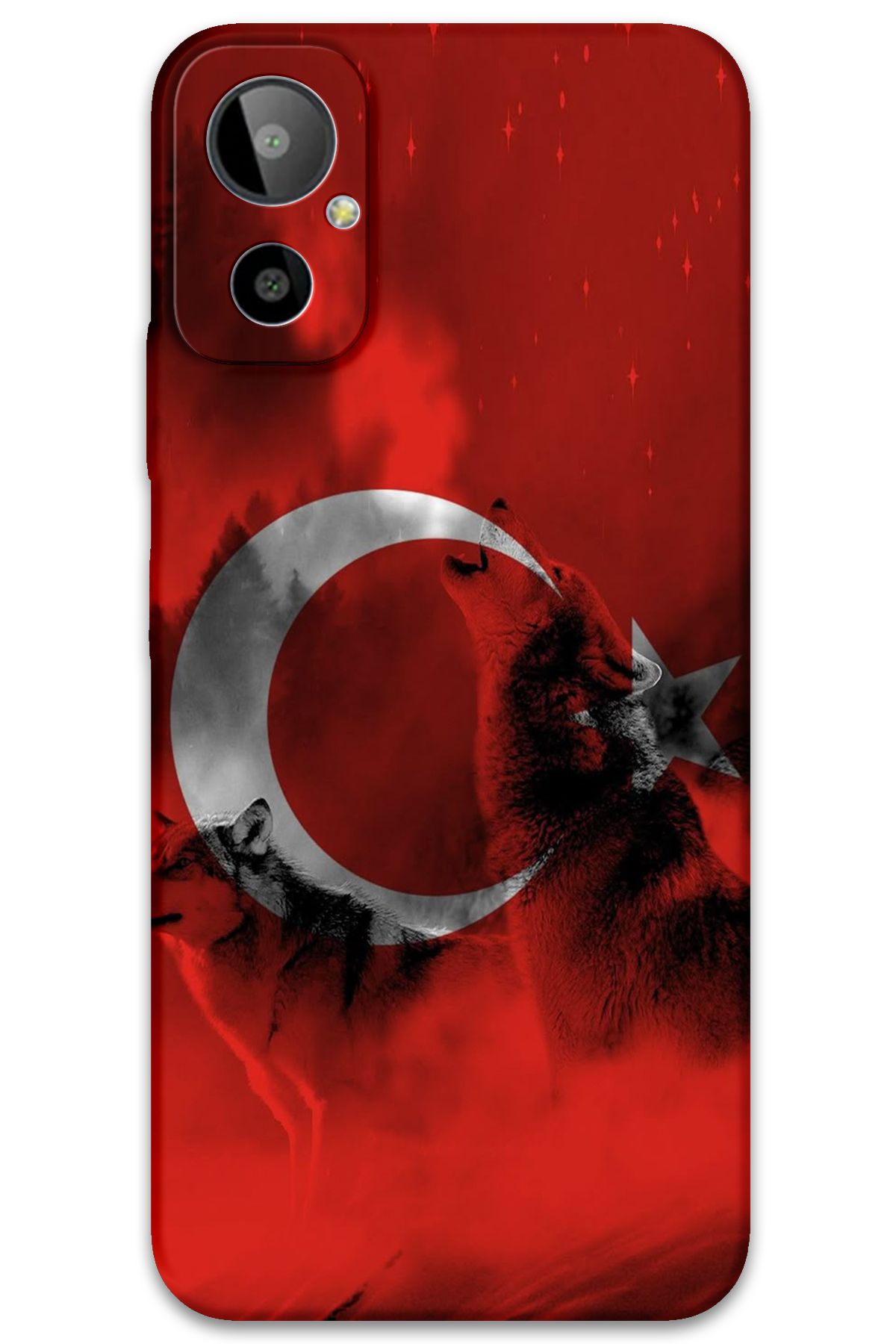 Gramaphone GM 23 SE Uyumlu Türk Bayrağı Desenli Telefon Kılıfı + Ekran Koruyucu - 5854