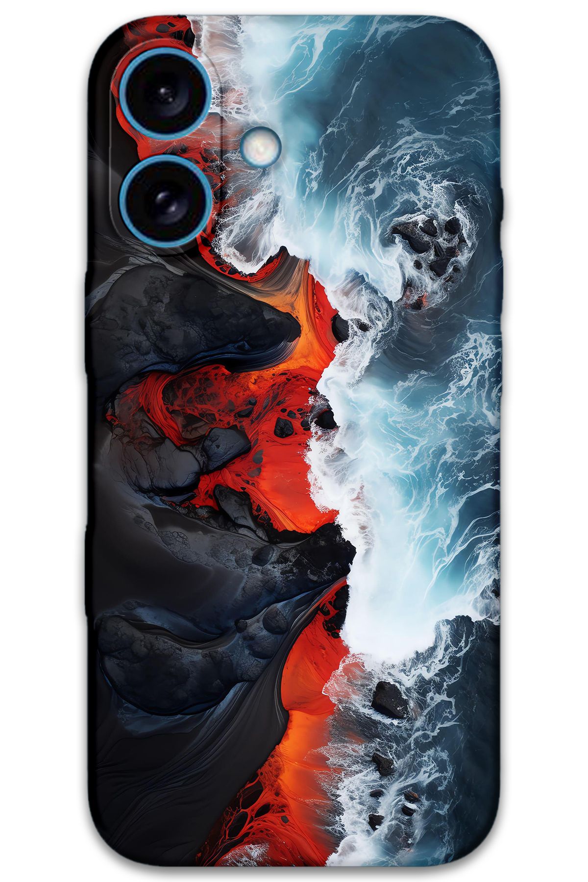 Gramaphone iPhone 16 Uyumlu Mermer Desenli Telefon Kılıfı + Ekran Koruyucu - 5811