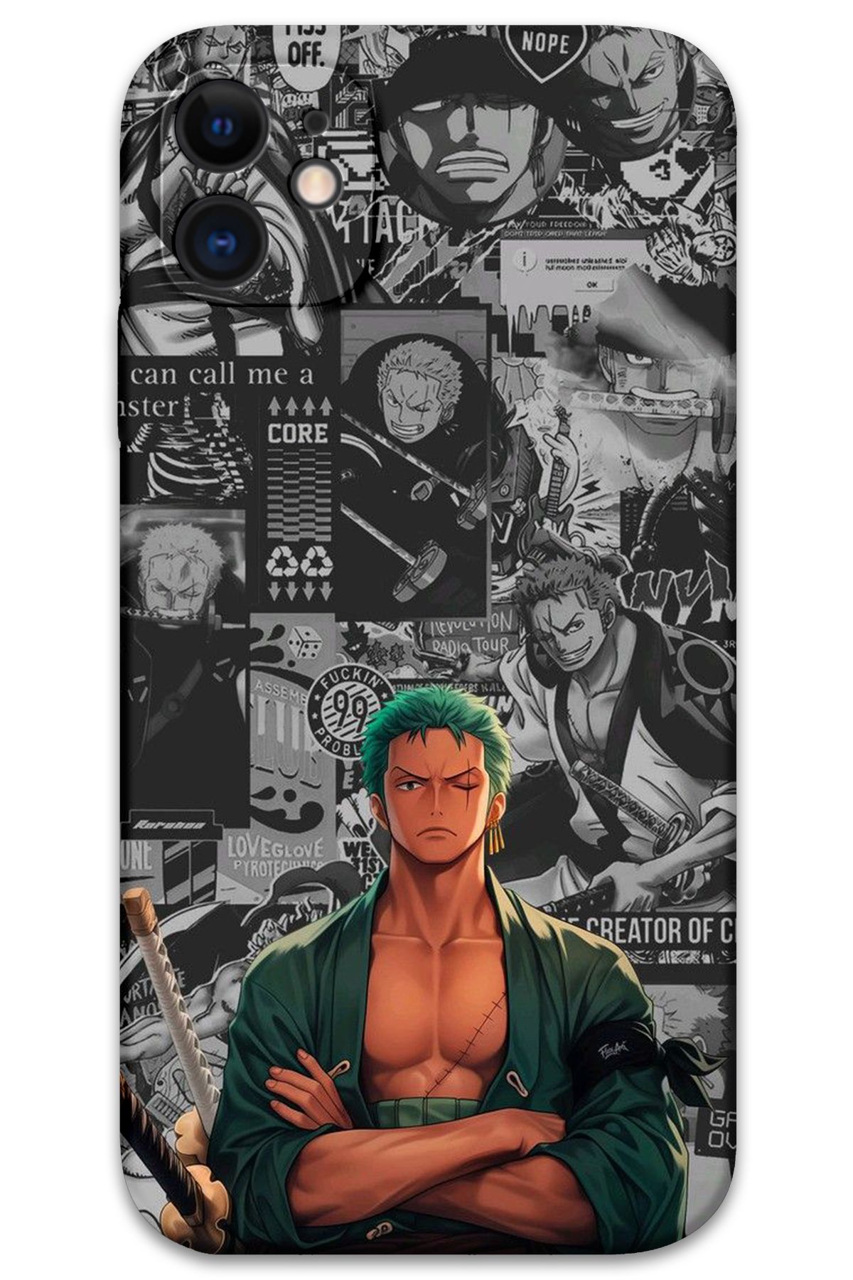 Gramaphone iPhone 12 Uyumlu Anime Desenli Telefon Kılıfı + Ekran Koruyucu - 5756