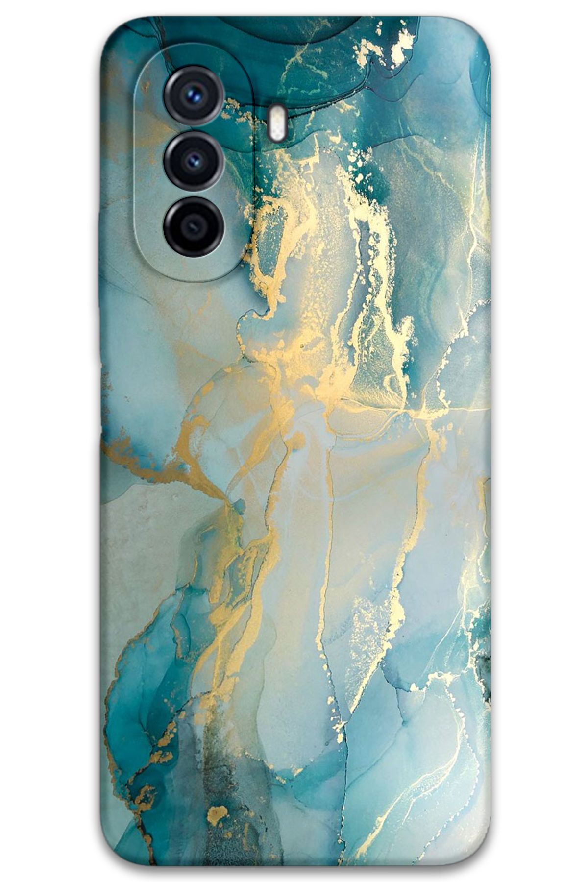Gramaphone Huawei Nova Y70 Uyumlu Mermer Desenli Telefon Kılıfı + Ekran Koruyucu - 5814