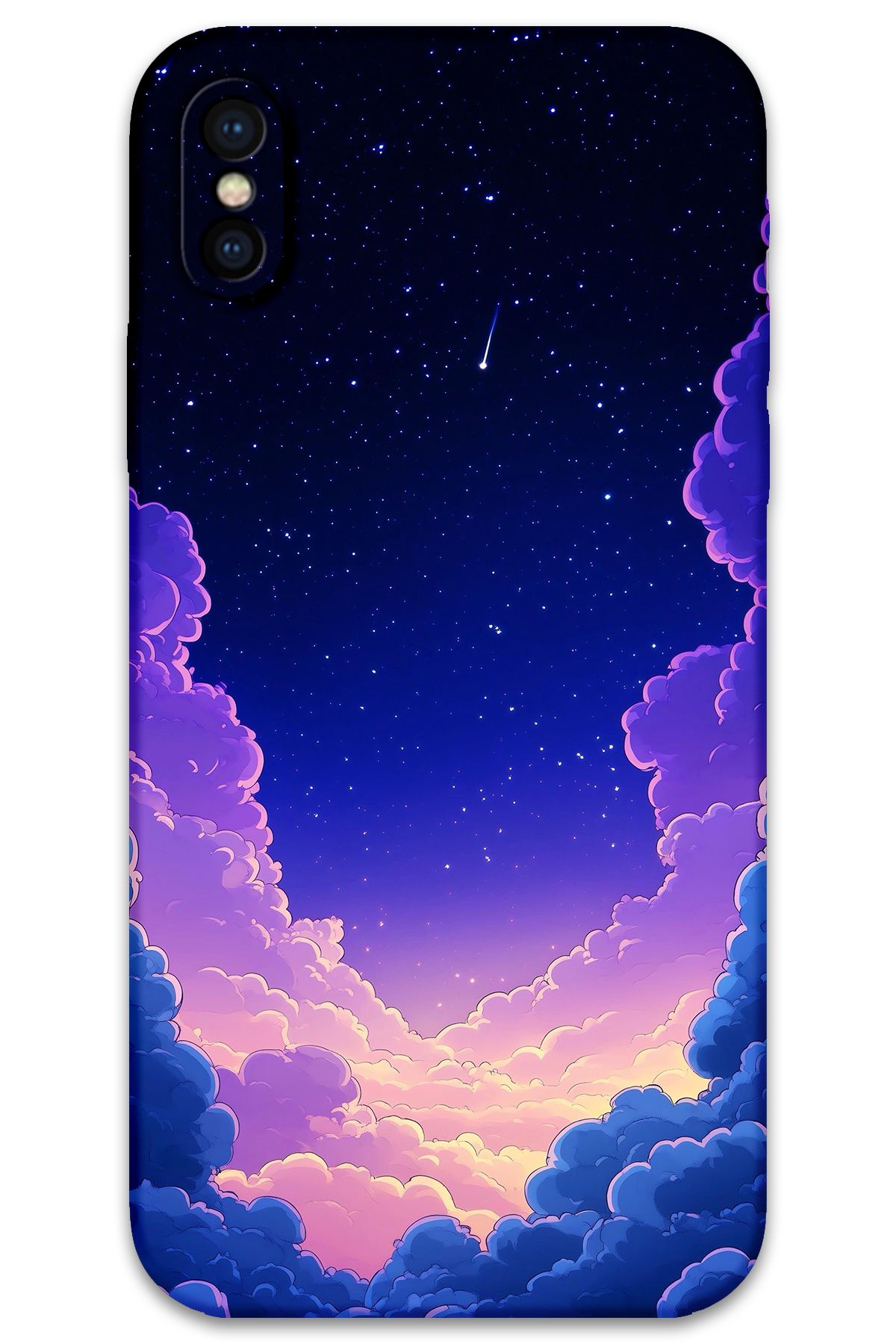 Gramaphone iPhone Xs Uyumlu Uzay Desenli Telefon Kılıfı + Ekran Koruyucu - 5867