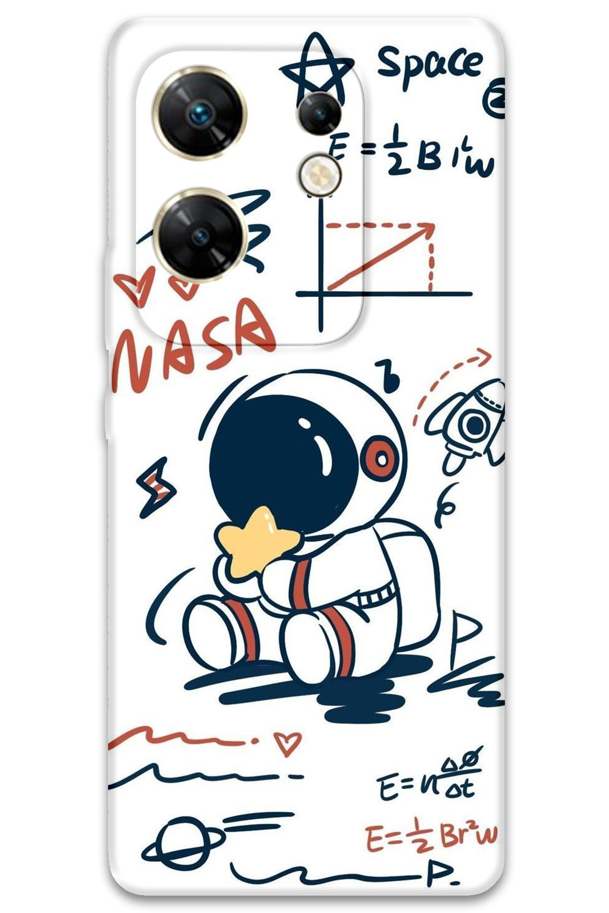 Gramaphone İnfinix Zero 30 4G Uyumlu Astronot Desenli Telefon Kılıfı - 5858