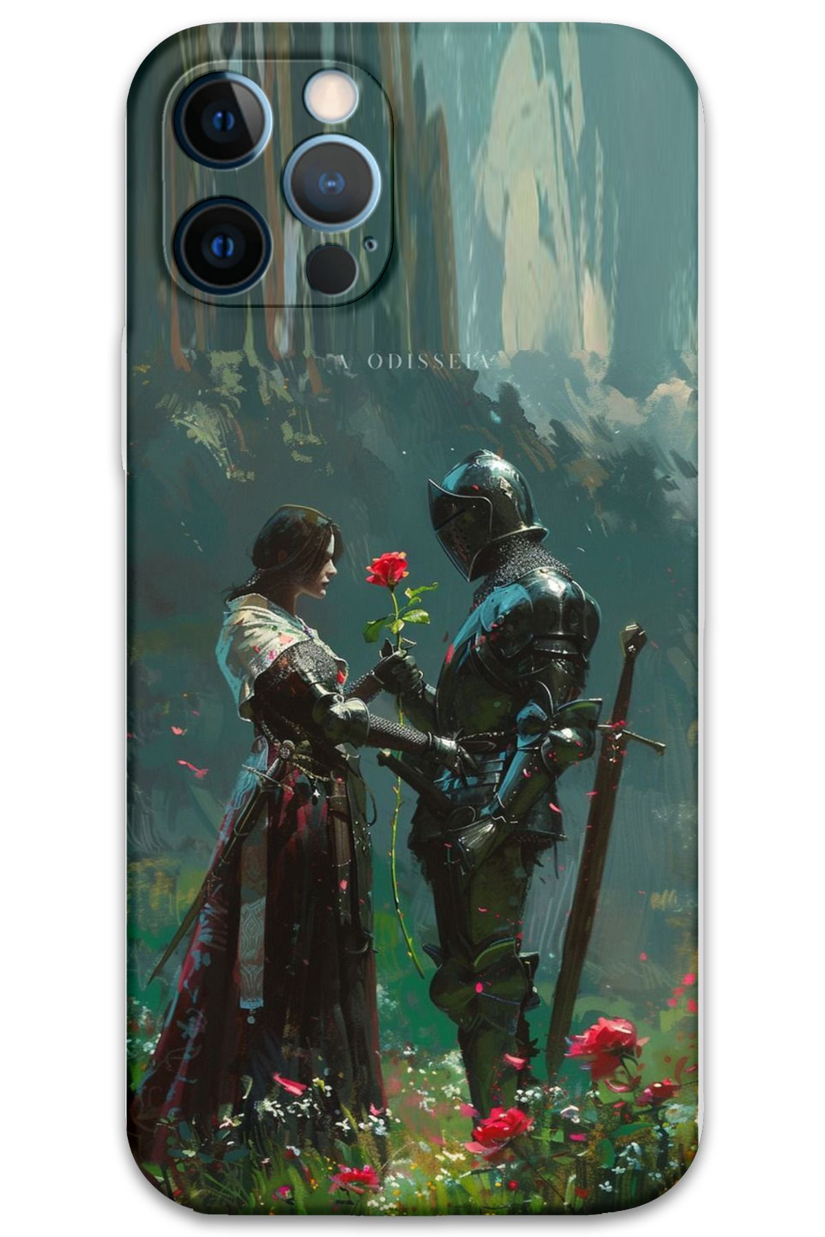 Gramaphone iPhone 12 Pro Uyumlu Retro Desenli Telefon Kılıfı + Ekran Koruyucu - 5839