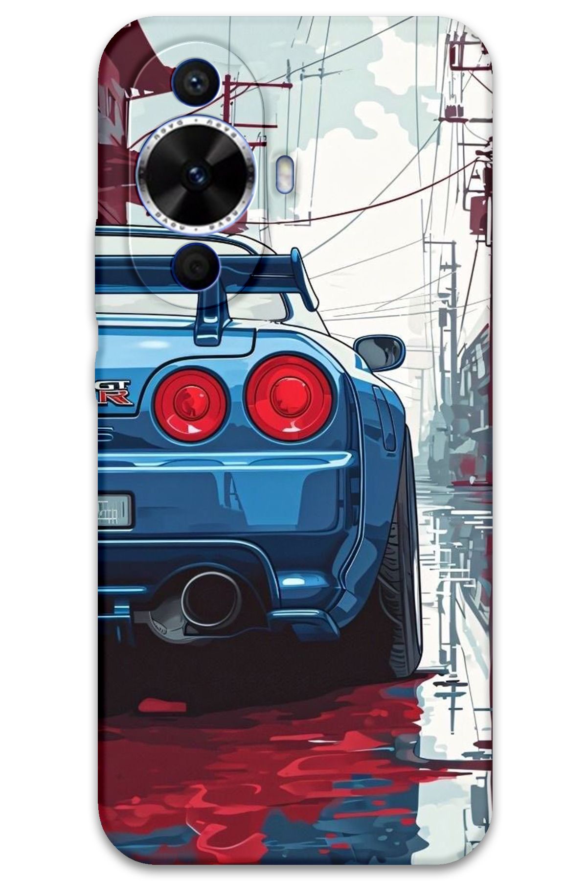 Gramaphone Huawei Nova 12s Uyumlu Araba Desenli Telefon Kılıfı + Ekran Koruyucu - 5761