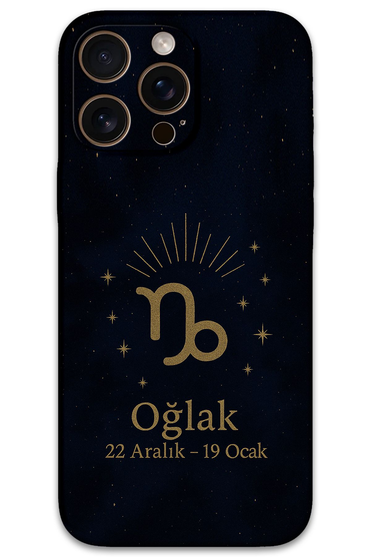 Gramaphone iPhone 16 Pro Uyumlu Oğlak Burcu Desenli Telefon Kılıfı + Ekran Koruyucu - 5777