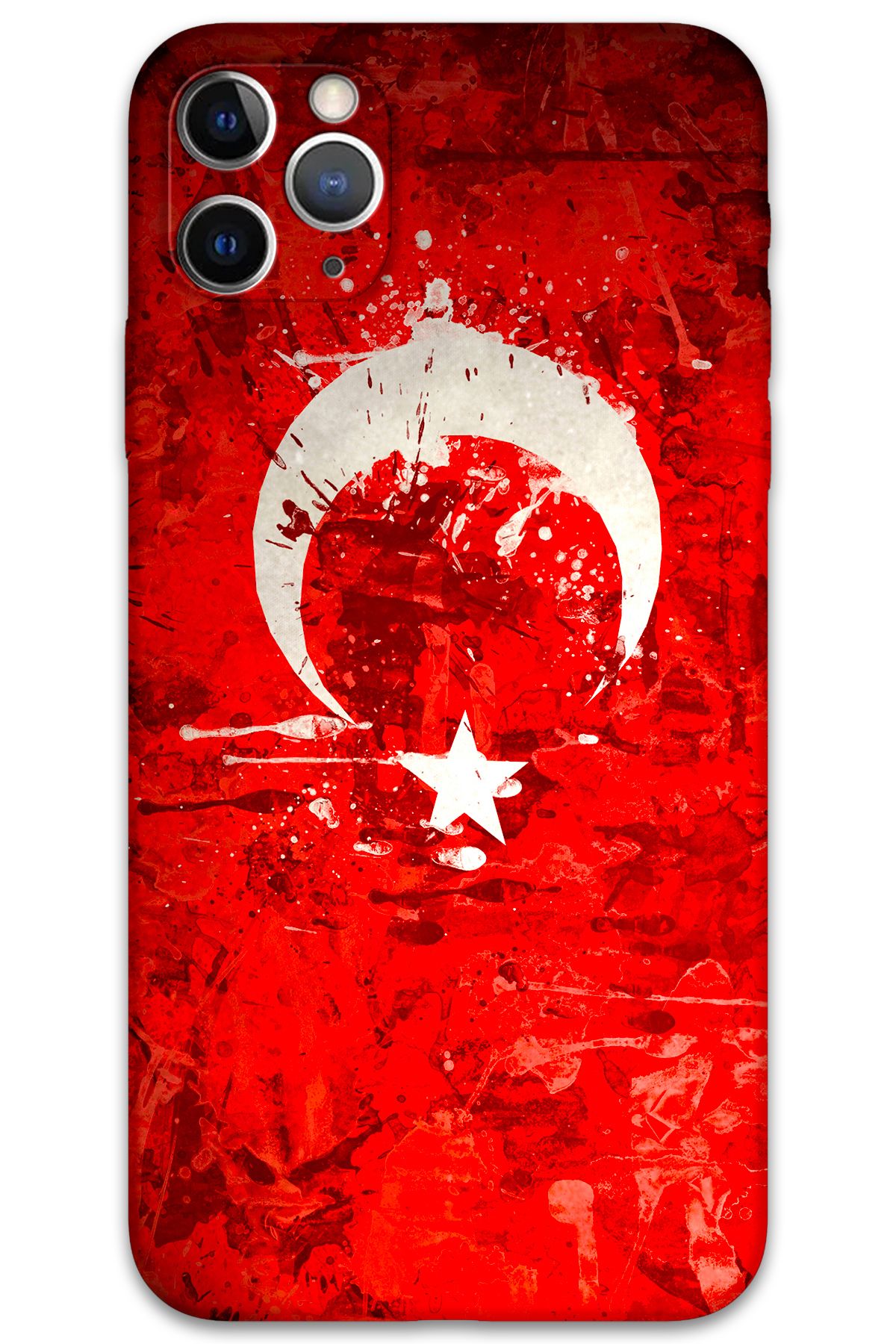 Gramaphone iPhone 11 Pro Uyumlu Türk Bayrağı Desenli Telefon Kılıfı + Ekran Koruyucu - 5847