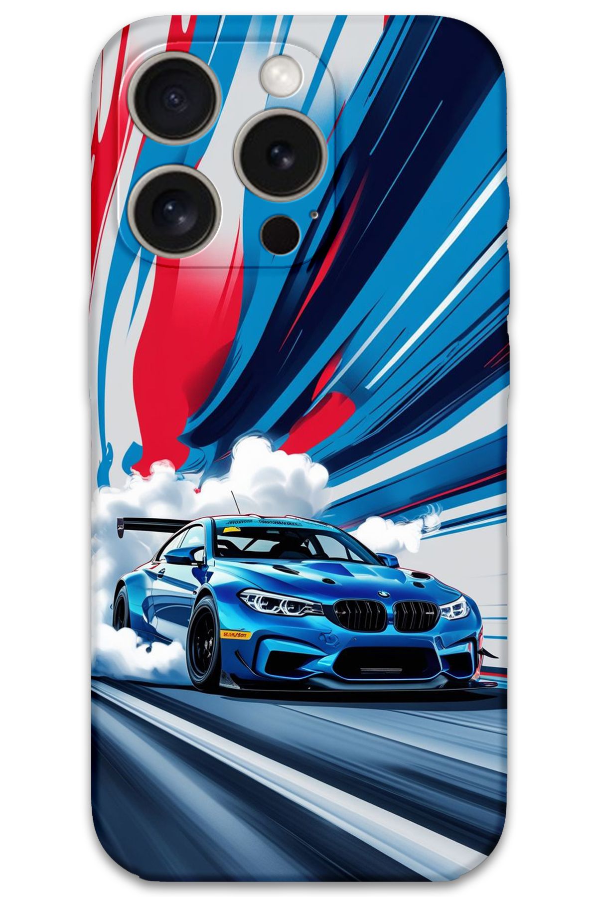 Gramaphone iPhone 15 Pro Max Uyumlu Araba Desenli Telefon Kılıfı + Ekran Koruyucu - 5762