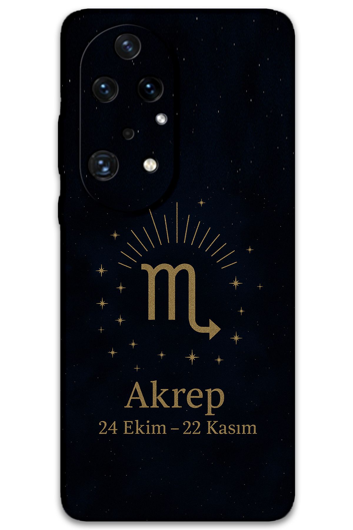 Gramaphone Huawei P50 Pro Uyumlu Akrep Burcu Desenli Telefon Kılıfı + Ekran Koruyucu - 5775