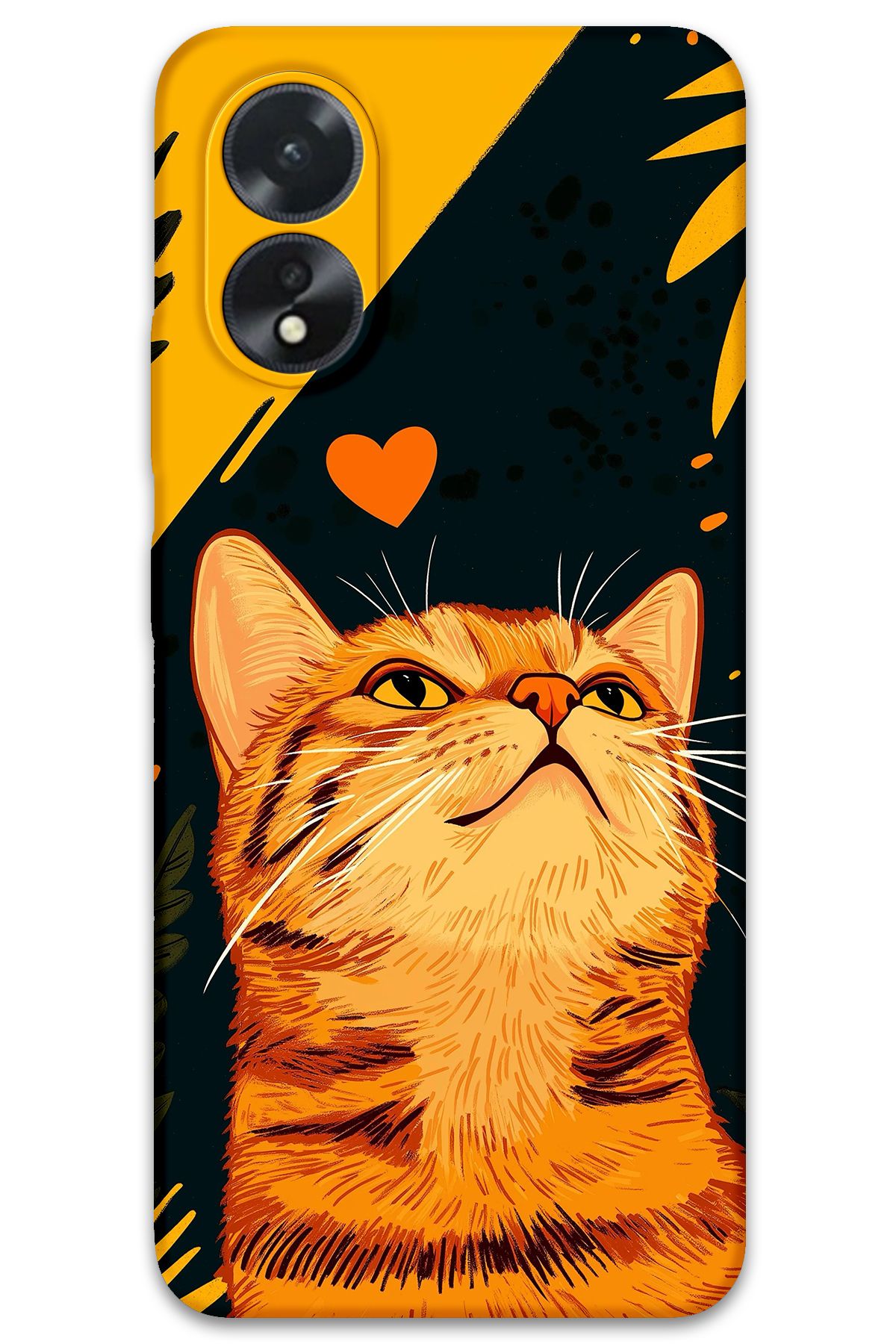 Gramaphone Oppo A38 Uyumlu Kedi Desenli Telefon Kılıfı + Ekran Koruyucu - 5783