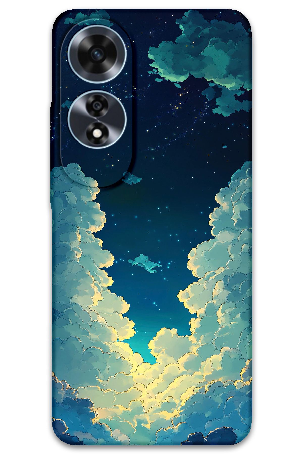 Gramaphone Oppo A60 Uyumlu Uzay Desenli Telefon Kılıfı + Ekran Koruyucu - 5868
