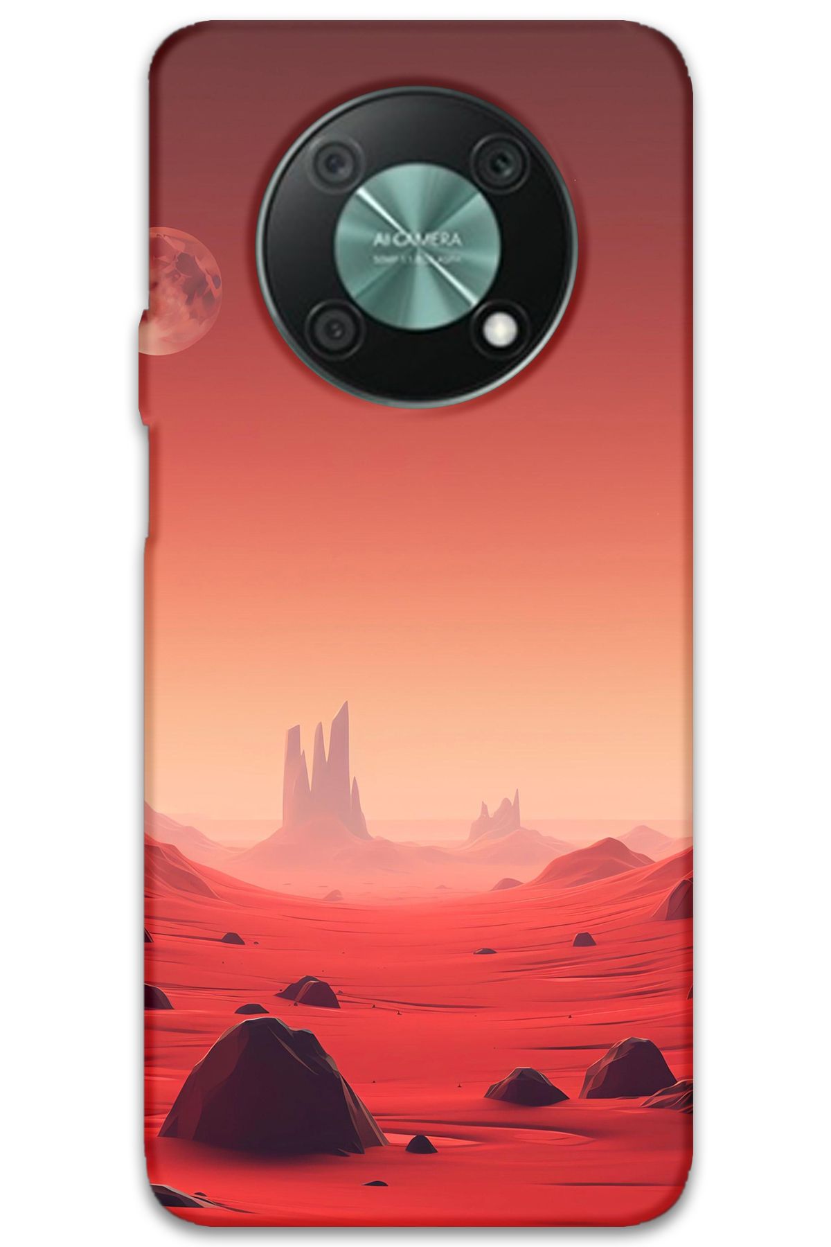 Gramaphone Huawei Nova Y90 Uyumlu Uzay Desenli Telefon Kılıfı + Ekran Koruyucu - 5859