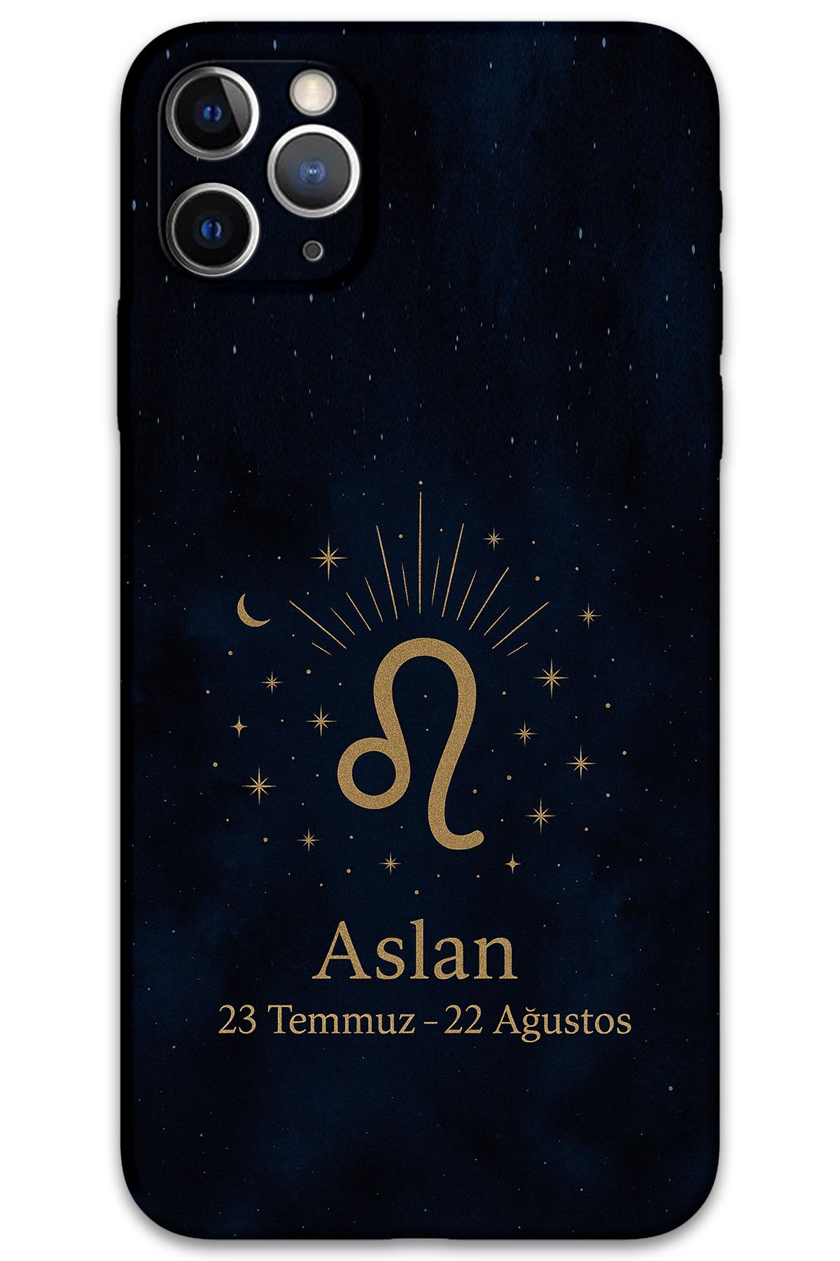 Gramaphone iPhone 11 Pro Max Uyumlu Aslan Burcu Desenli Telefon Kılıfı + Ekran Koruyucu - 5772