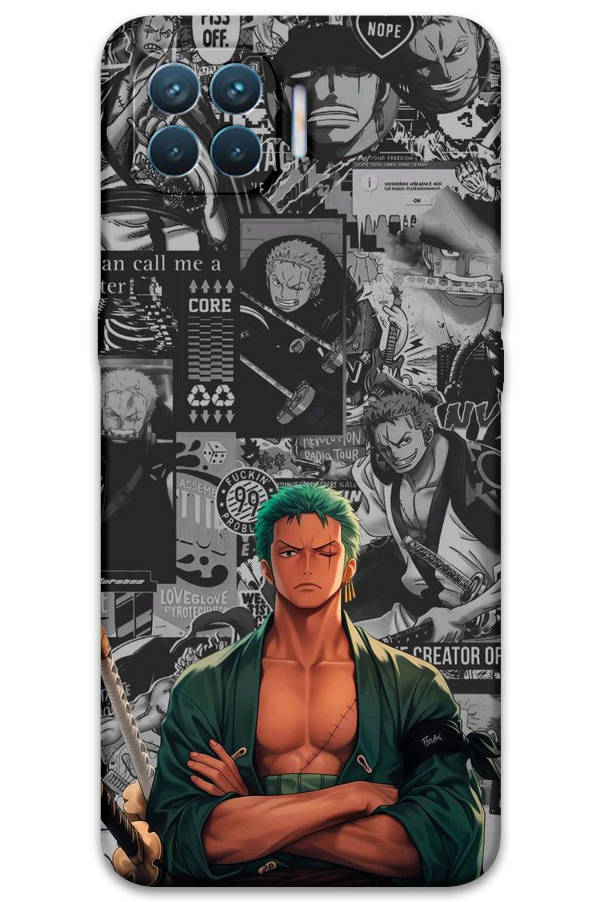 Gramaphone Oppo Reno 4 Lite Uyumlu Anime Desenli Telefon Kılıfı + Ekran Koruyucu - 5756