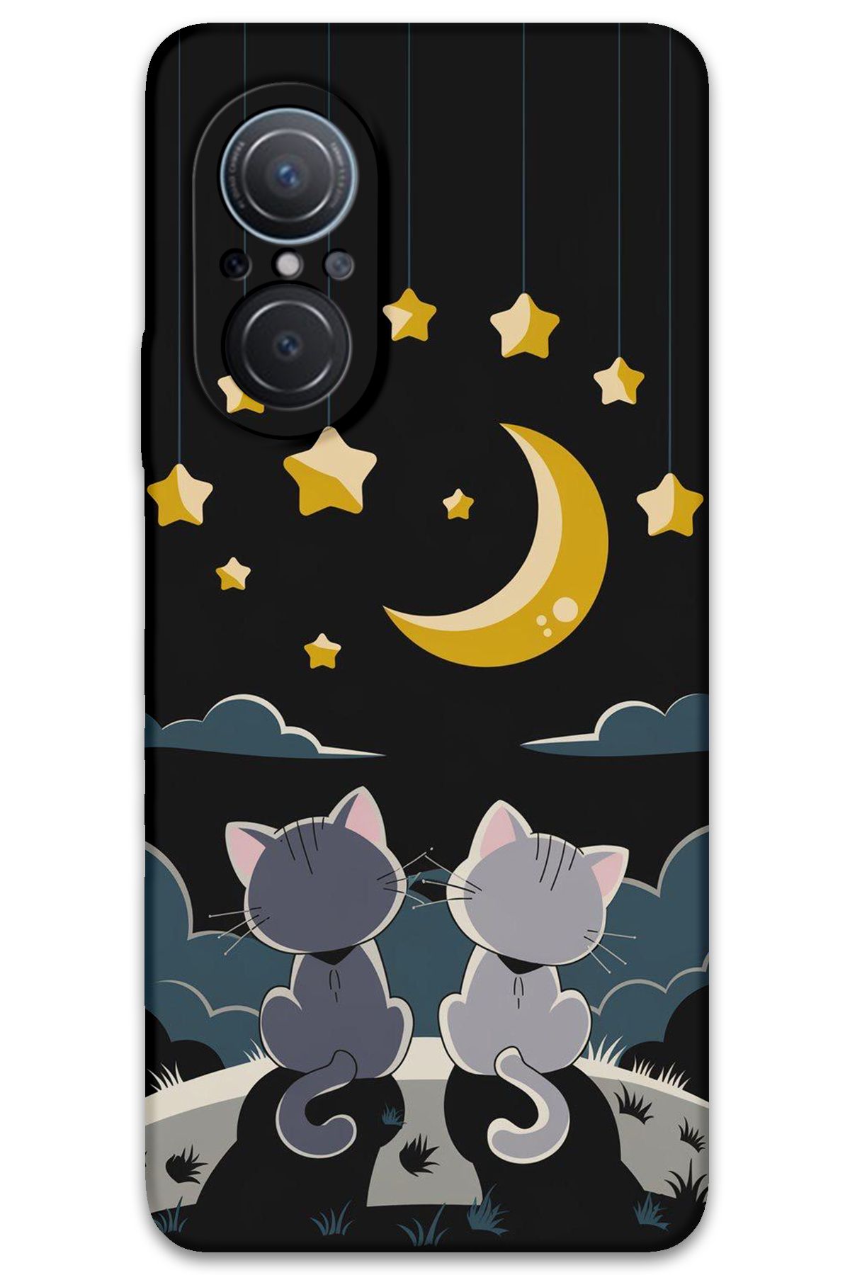 Gramaphone Huawei Nova 9 SE Uyumlu Kedi Desenli Telefon Kılıfı + Ekran Koruyucu - 5809