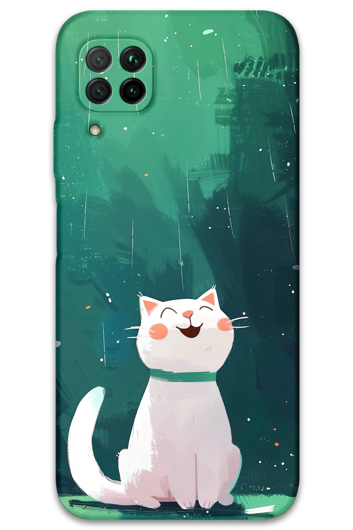 Gramaphone Huawei P40 Lite Uyumlu Kedi Desenli Telefon Kılıfı + Ekran Koruyucu - 5781