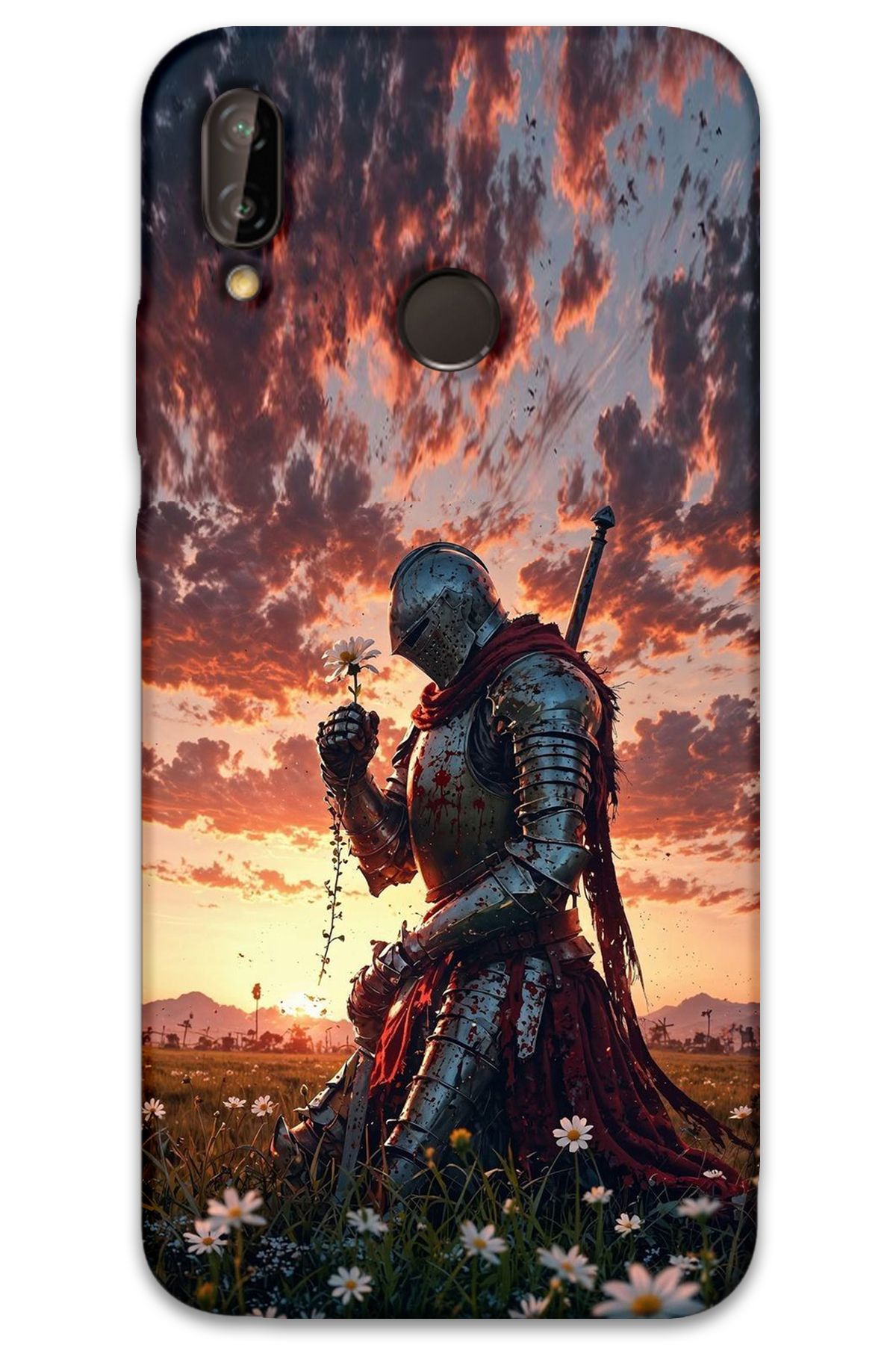 Gramaphone Huawei P Smart 2019 Uyumlu Retro Desenli Telefon Kılıfı + Ekran Koruyucu - 5842