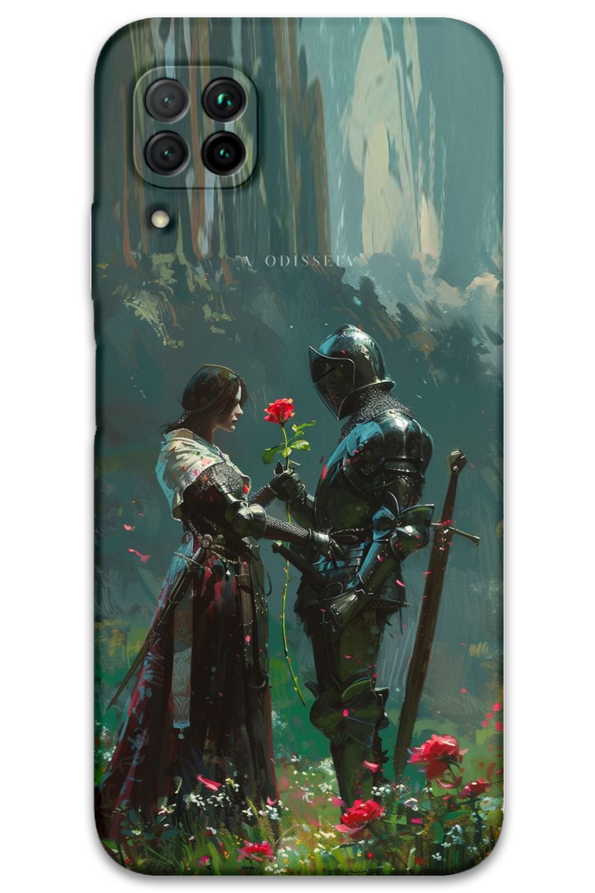 Gramaphone Huawei P40 Lite Uyumlu Retro Desenli Telefon Kılıfı + Ekran Koruyucu - 5839