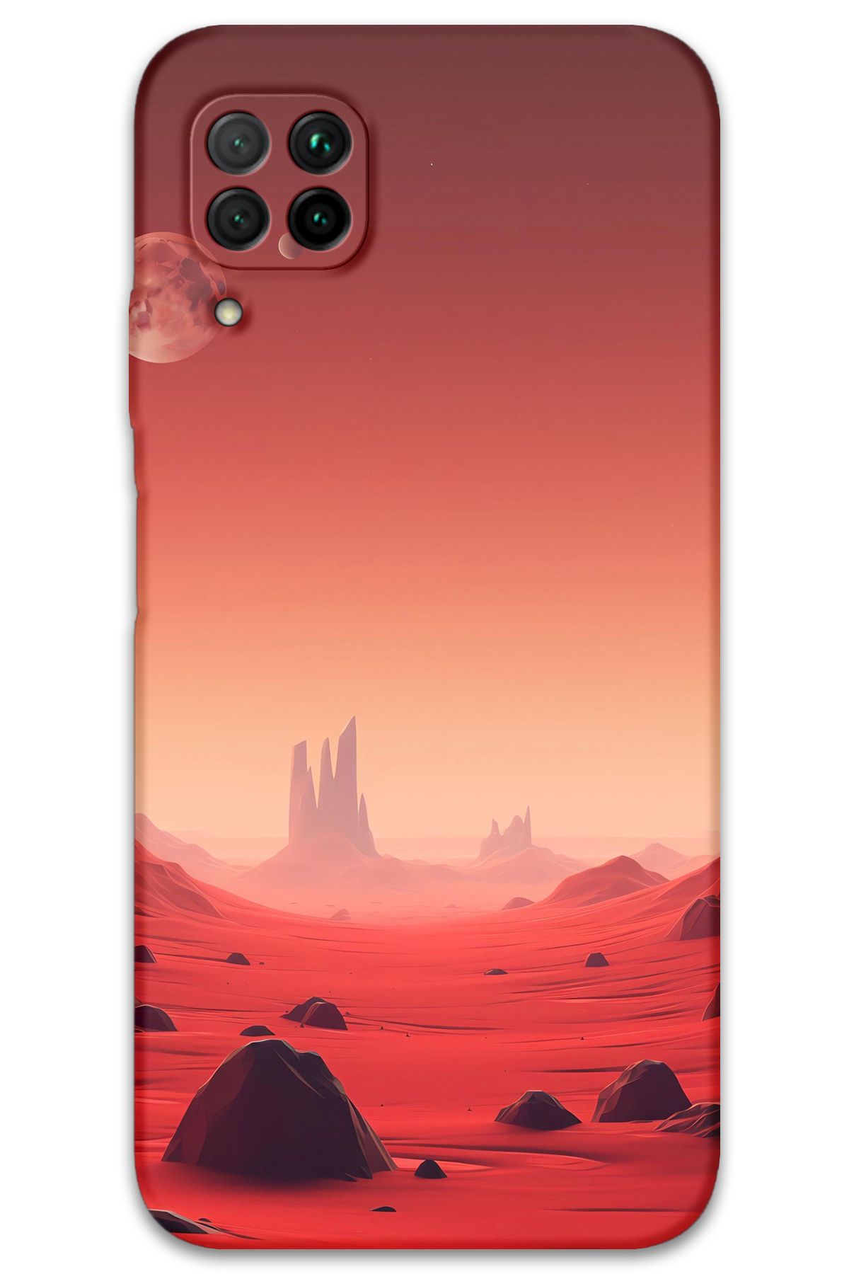 Gramaphone Huawei P40 Lite Uyumlu Uzay Desenli Telefon Kılıfı + Ekran Koruyucu - 5859