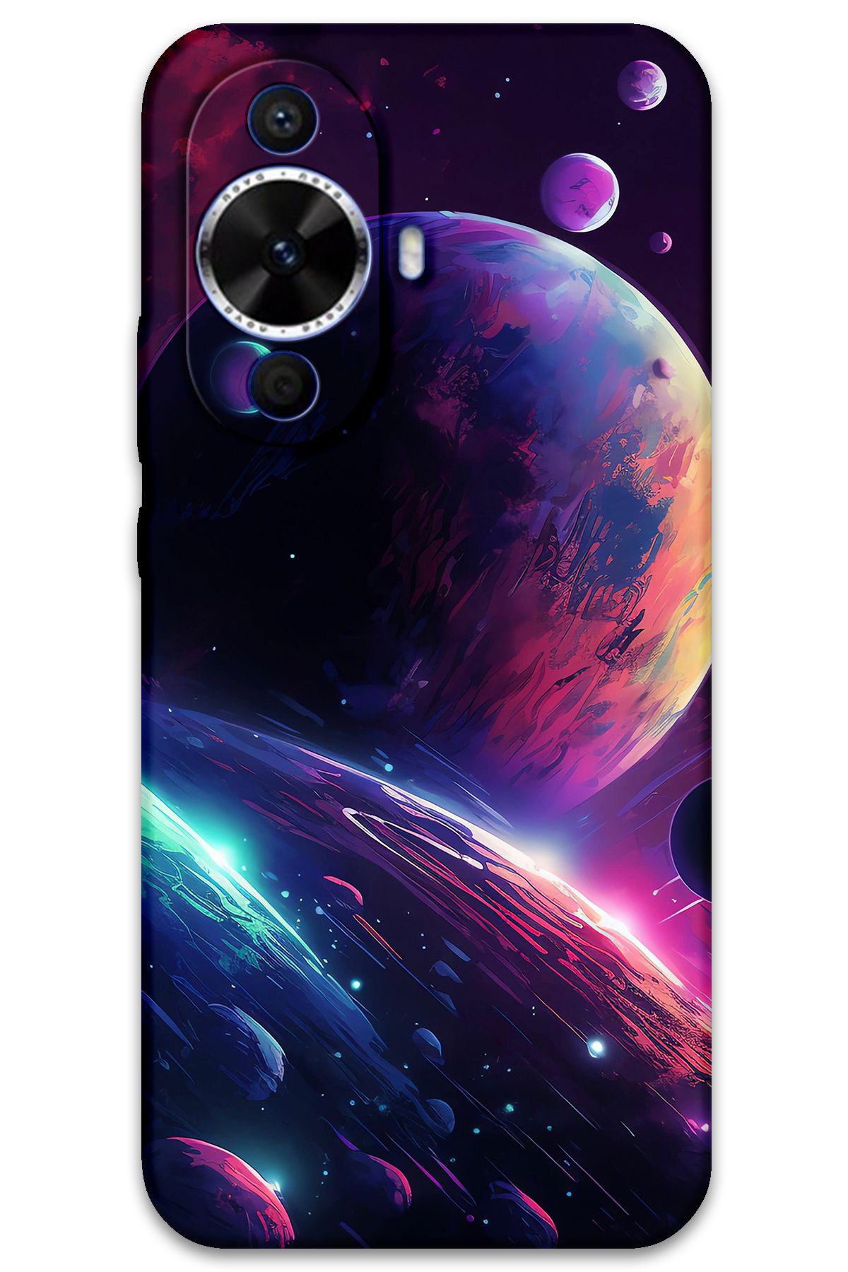 Gramaphone Huawei Nova 12s Uyumlu Uzay Desenli Telefon Kılıfı + Ekran Koruyucu - 5862