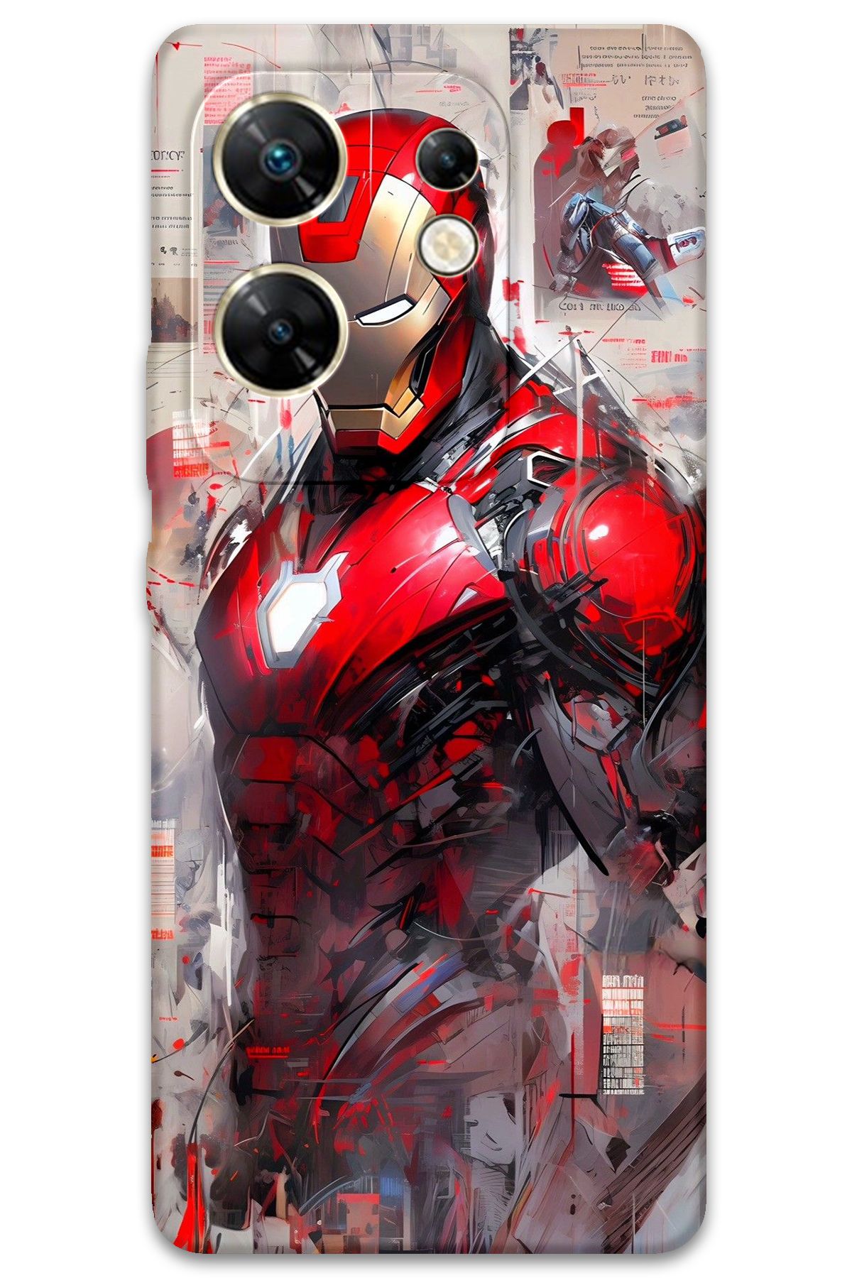 Gramaphone İnfinix Zero 30 4G Uyumlu İronman Desenli Telefon Kılıfı - 5828