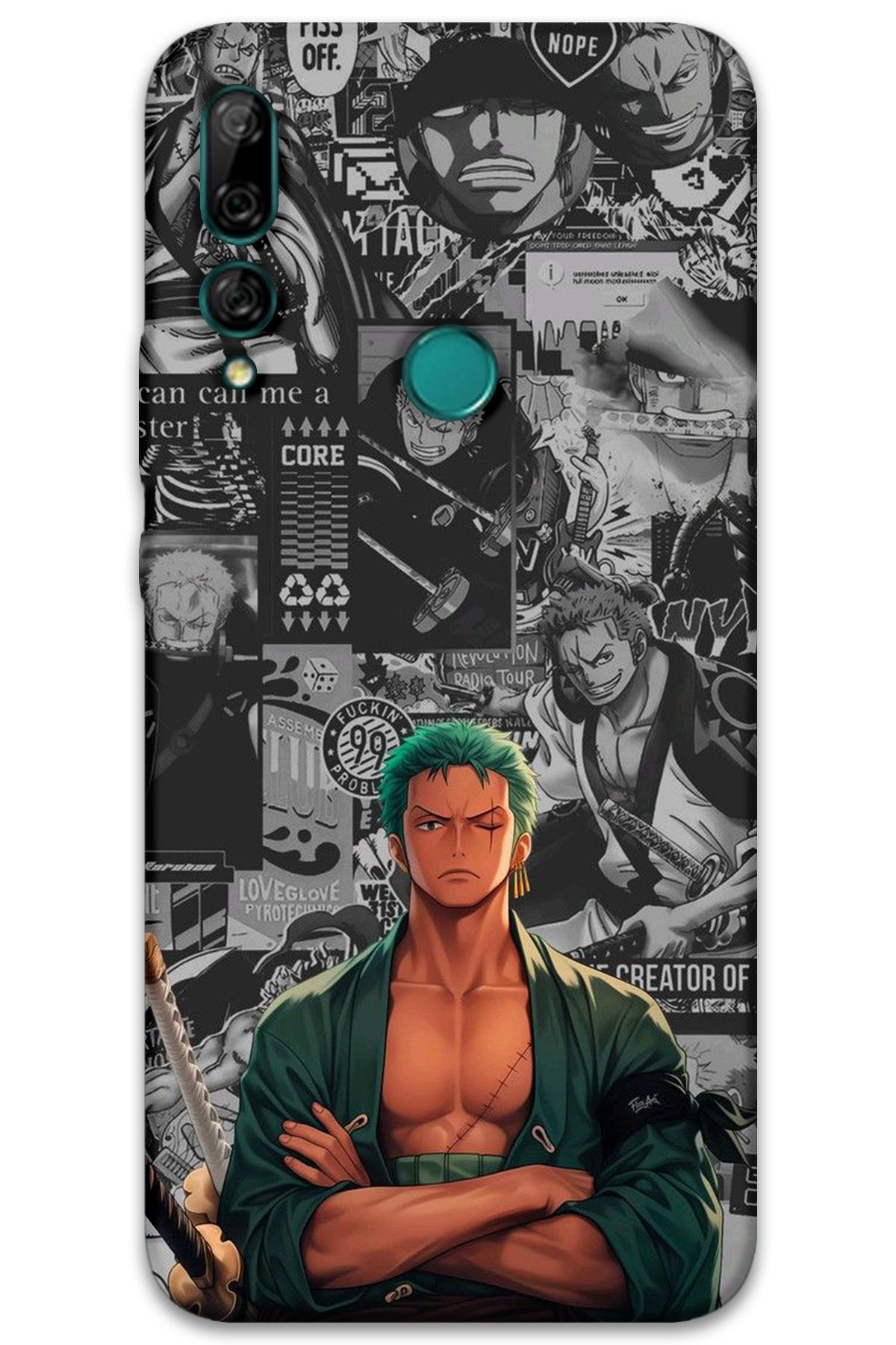 Gramaphone Huawei P Smart Z Uyumlu Anime Desenli Telefon Kılıfı + Ekran Koruyucu - 5756