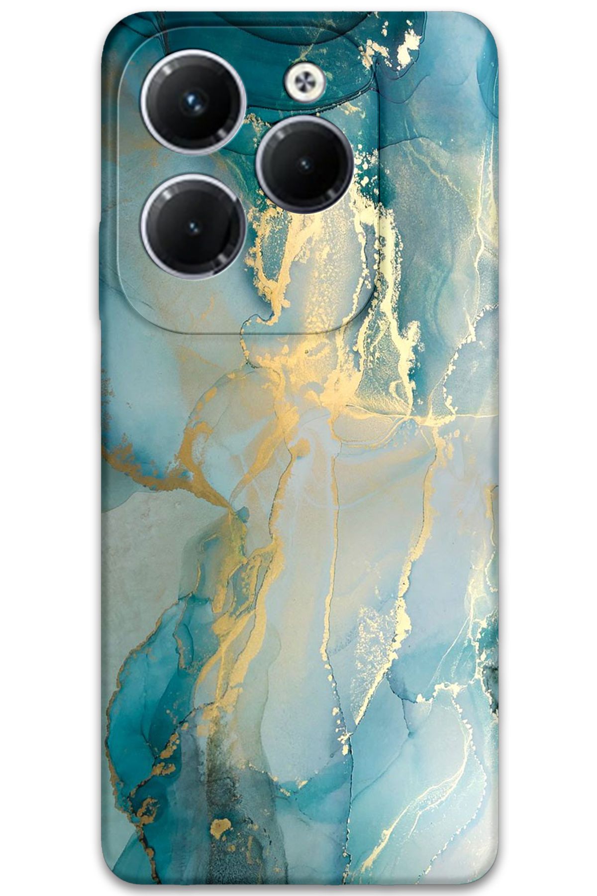 Gramaphone İnfinix Hot 40 Pro Uyumlu Mermer Desenli Telefon Kılıfı + Ekran Koruyucu - 5814