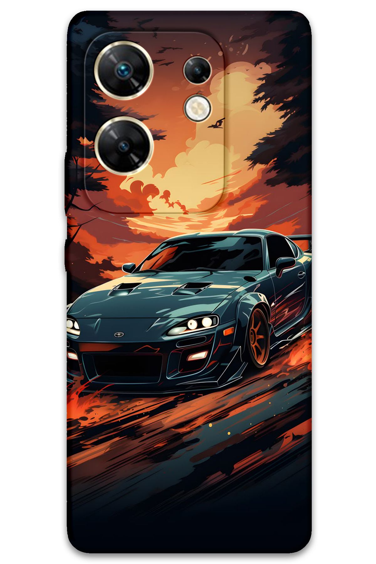Gramaphone İnfinix Zero 30 4G Uyumlu Araba Desenli Telefon Kılıfı - 5766