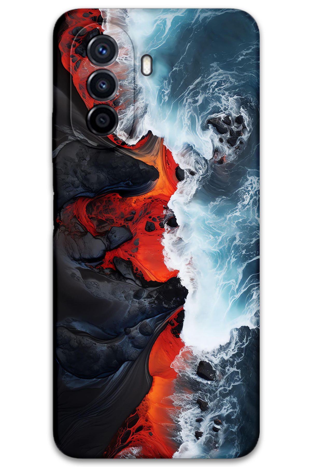 Gramaphone Huawei Nova Y70 Uyumlu Mermer Desenli Telefon Kılıfı + Ekran Koruyucu - 5811