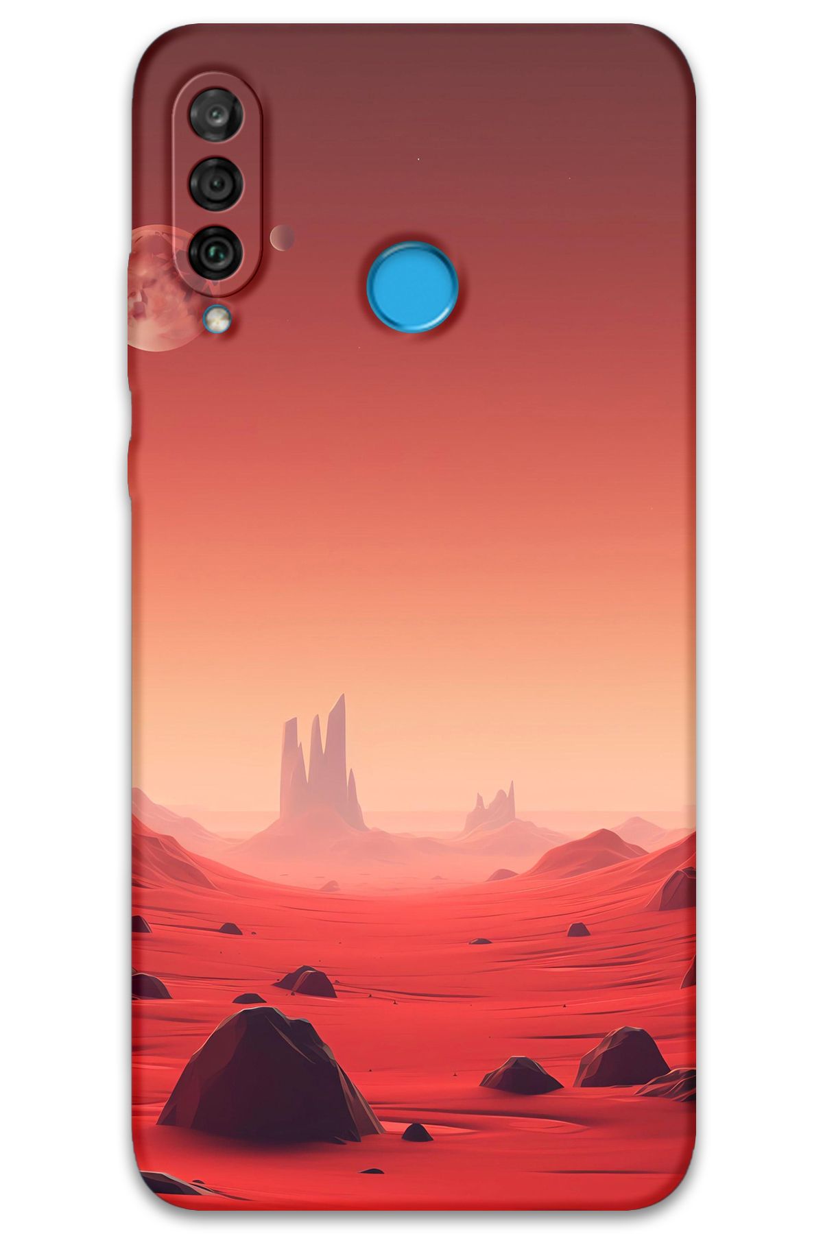 Gramaphone Huawei P30 Lite Uyumlu Uzay Desenli Telefon Kılıfı + Ekran Koruyucu - 5859