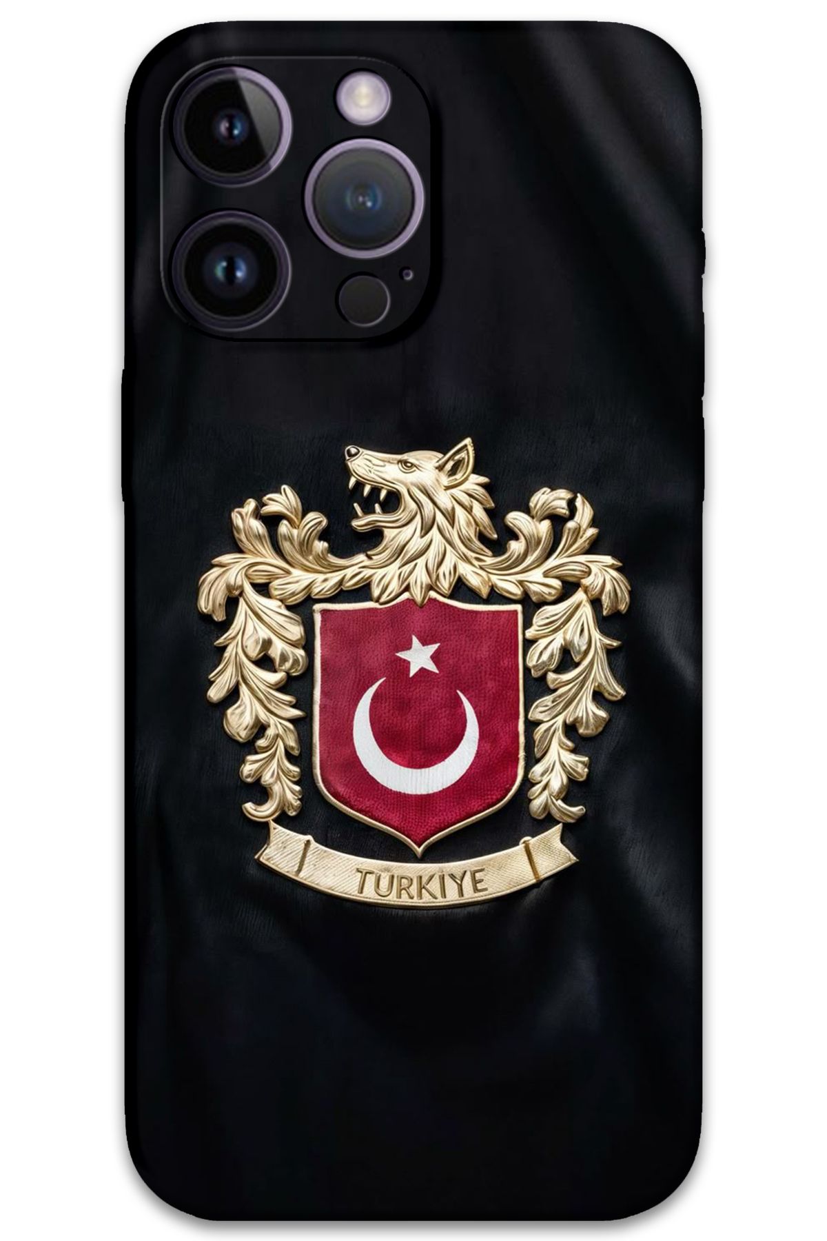 Gramaphone iPhone 14 Pro Uyumlu Türk Desenli Telefon Kılıfı + Ekran Koruyucu - 5855