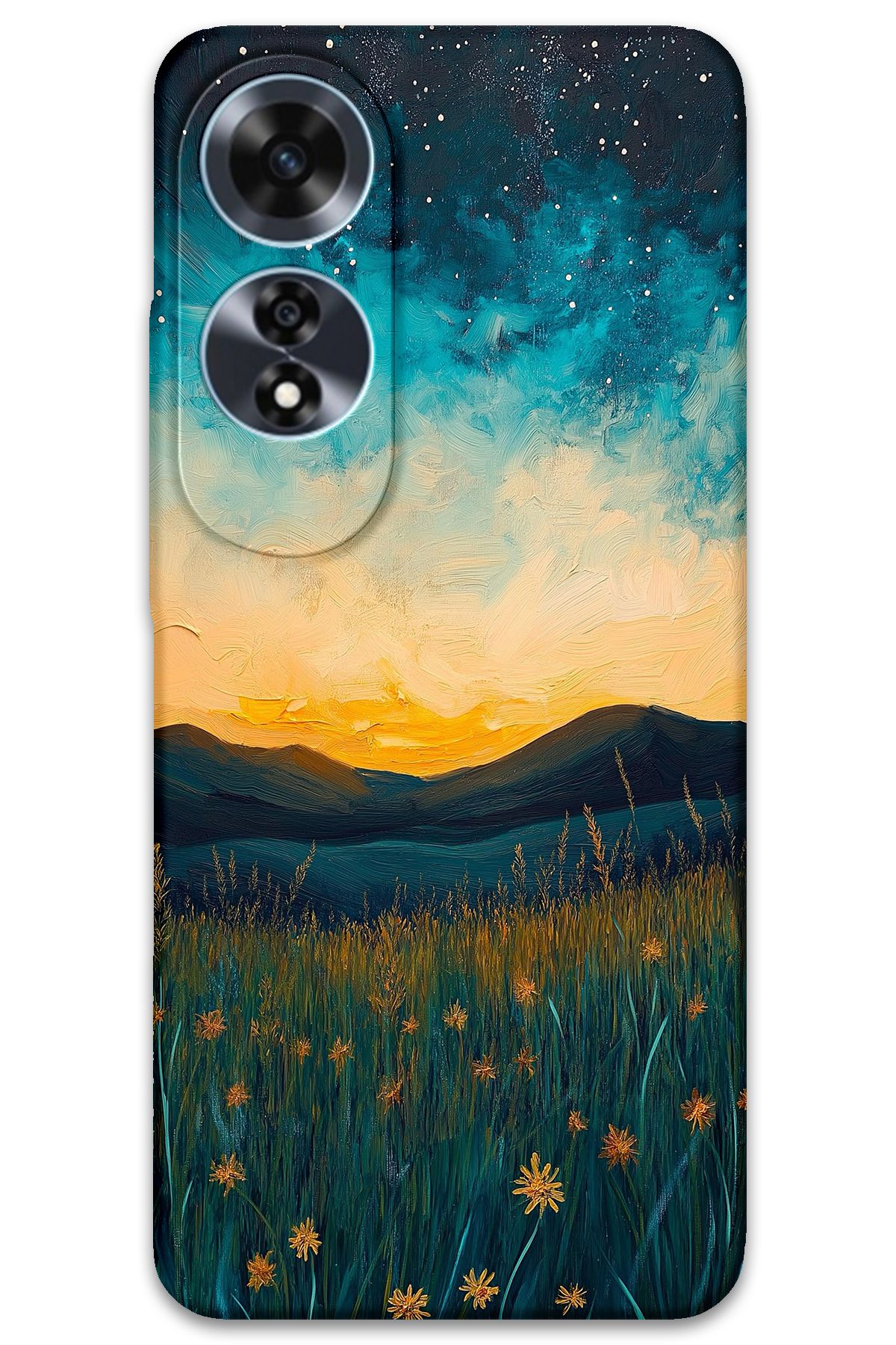 Gramaphone Oppo A60 Uyumlu Uzay Desenli Telefon Kılıfı + Ekran Koruyucu - 5871