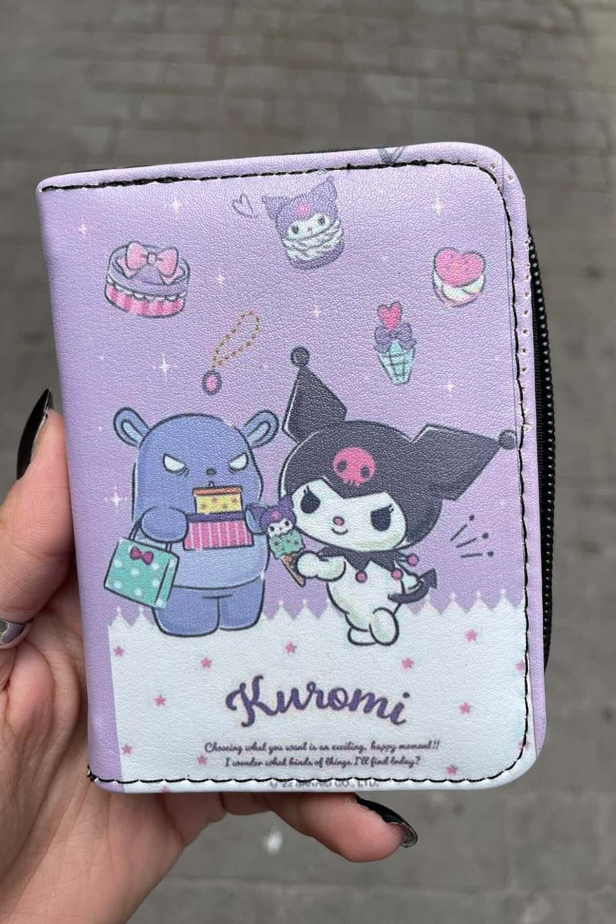 Karakedi Sanrio Series Kuromi Ice Cream Kısa cüzdan