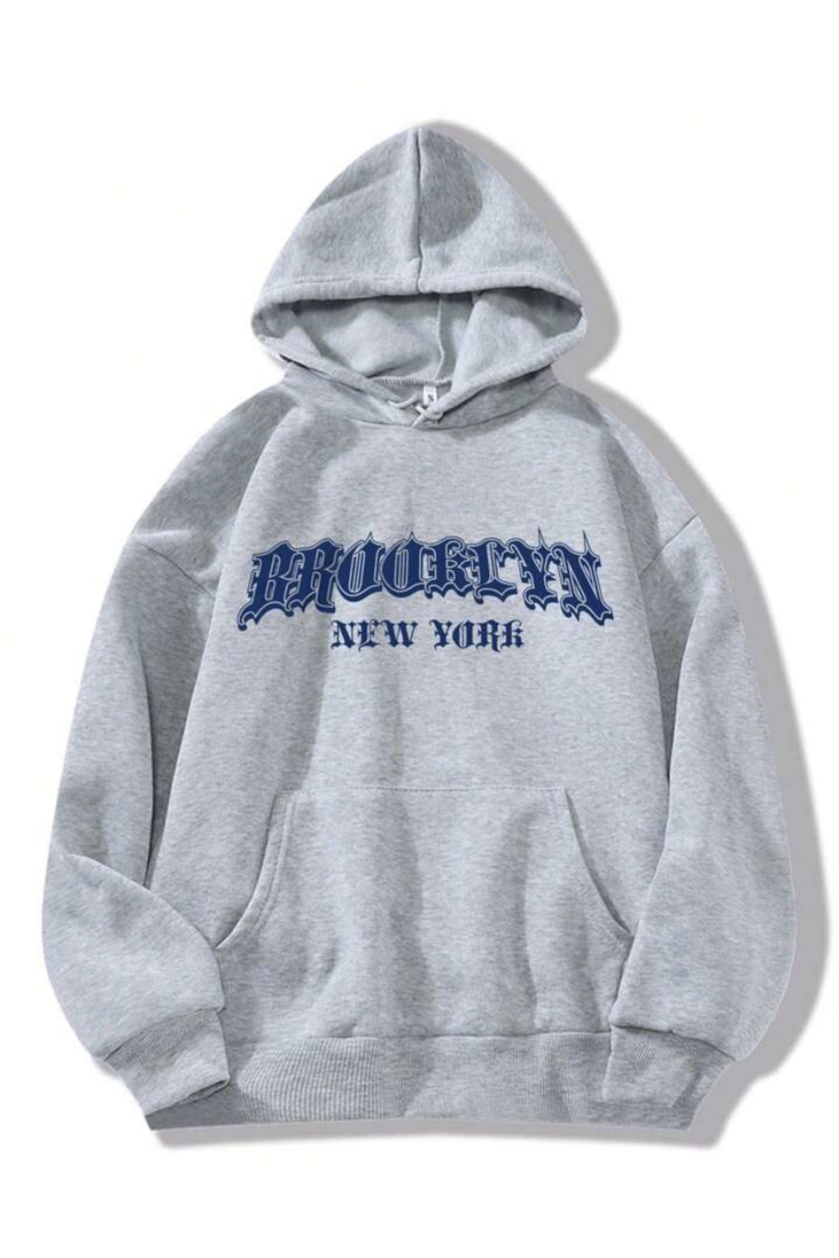 FoxSkin Sportswear&Company Unisex Brooklyn New York Baskılı Kapüşonlu Oversıze Sweatshirt Hoodie