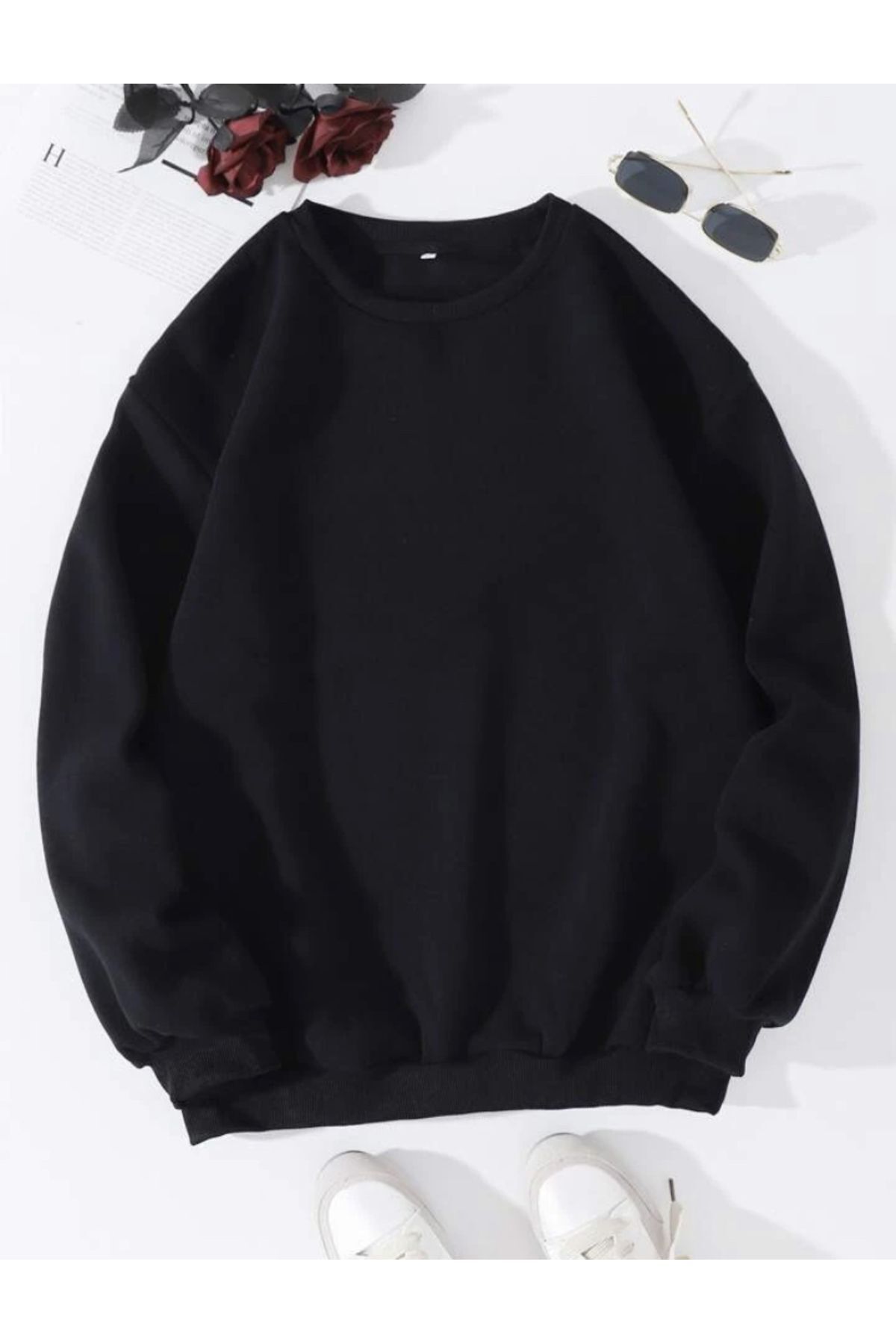 FoxSkin Sportswear&Company Unisex Baskısız Oversıze Sweatshirt - 2 iplik şardonlu