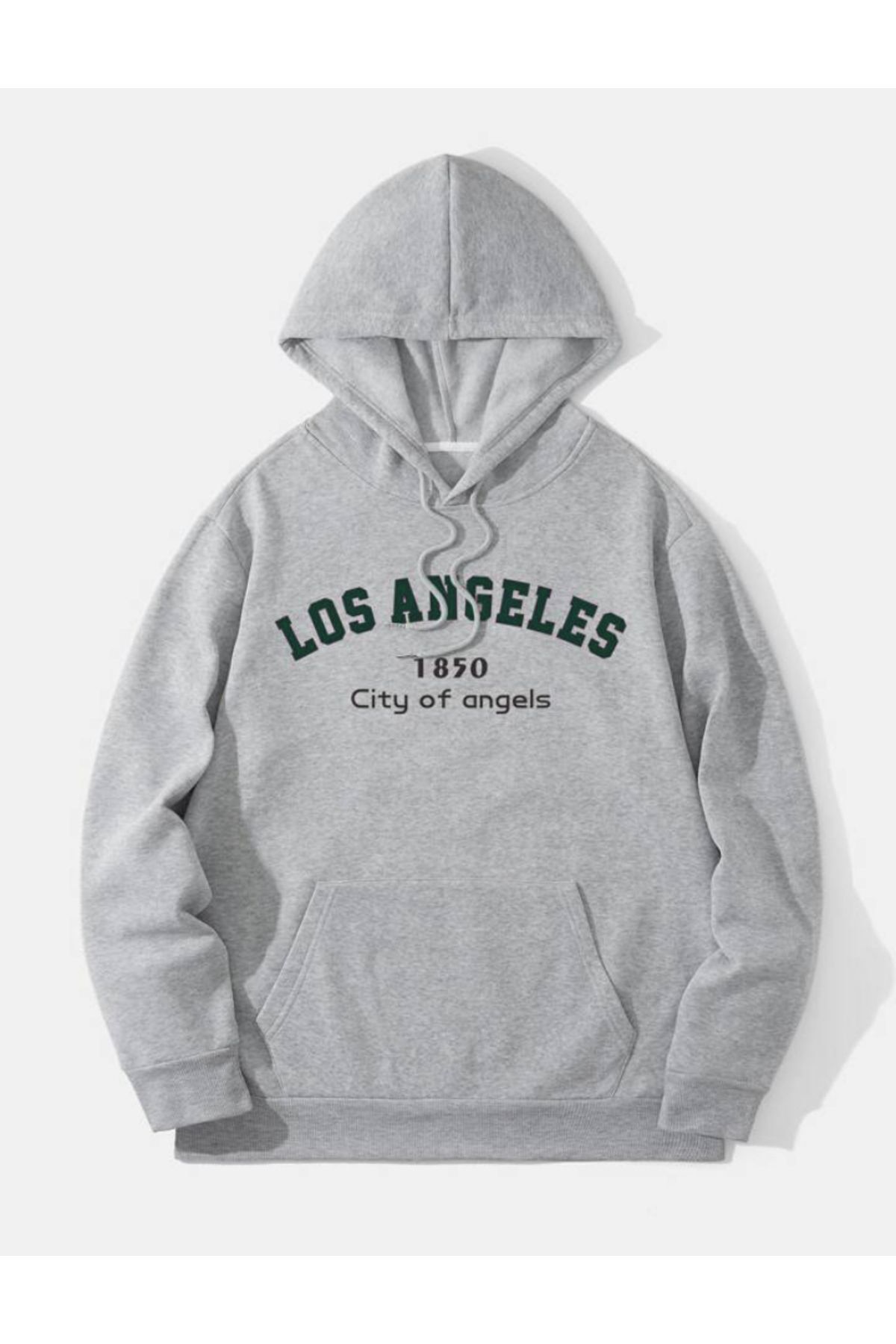 FoxSkin Sportswear&Company Unisex L A City Of Angels Baskılı Kapüşonlu Oversıze Sweatshirt Hoodie