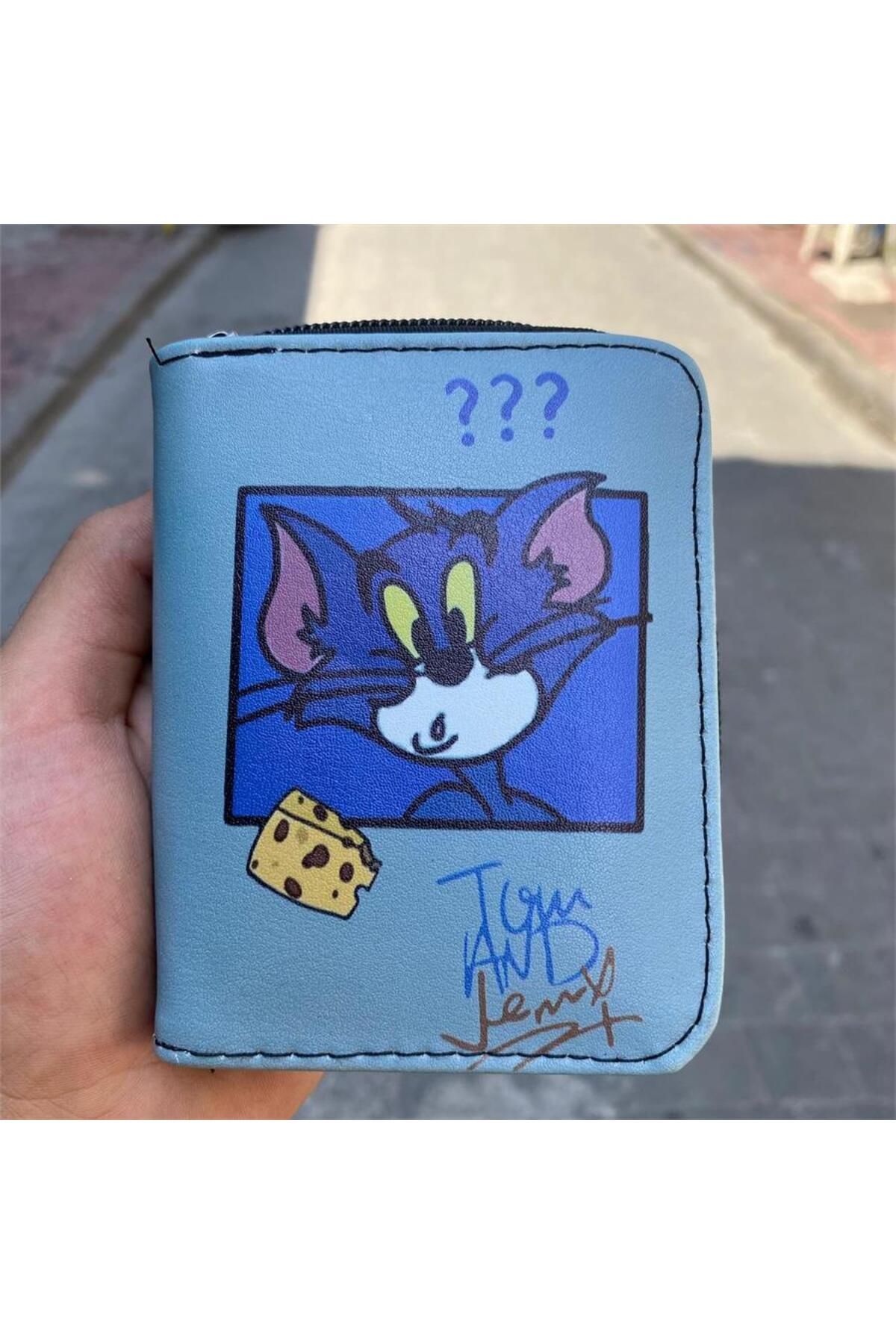 Karakedi Tom ve Jerry Tom Mavi Kısa Cüzdan