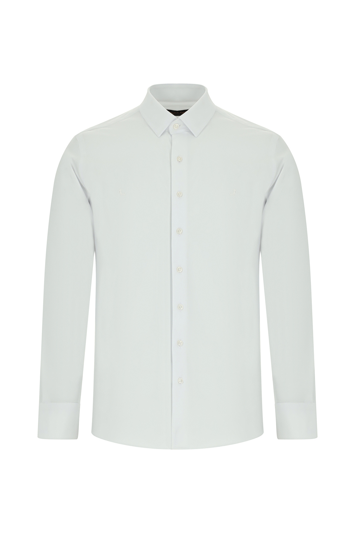 کیگیلی پیراهن نخی طرح‌دار کلاسیک آستین بلند اسلیم فیت فیت